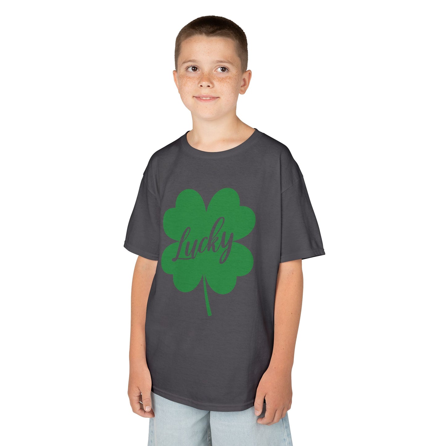 Lucky Clover Kids Heavy Cotton Tee for St. Patrick's Day