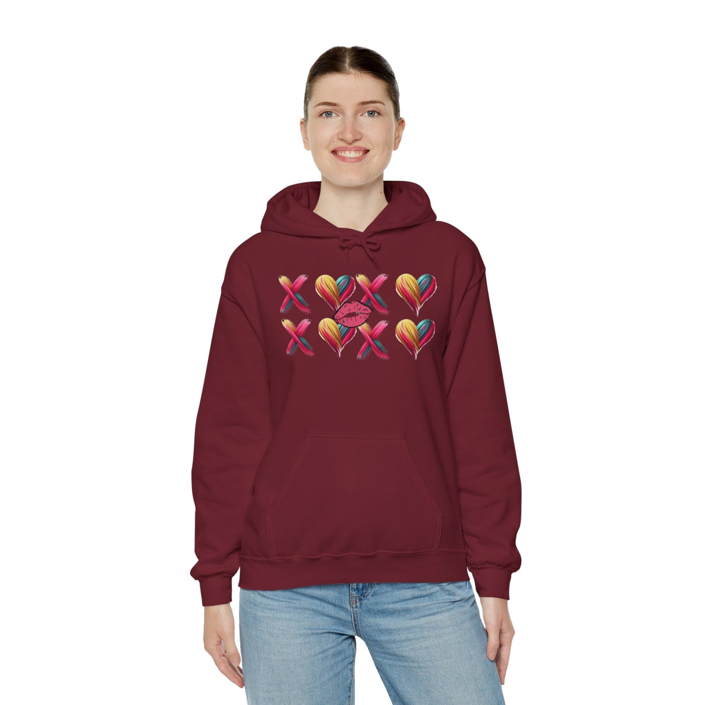 Hugs and Kisses Unisex Heavy Blend™ Hooded Sweatshirt – Cozy Comfort with a Loving Touch