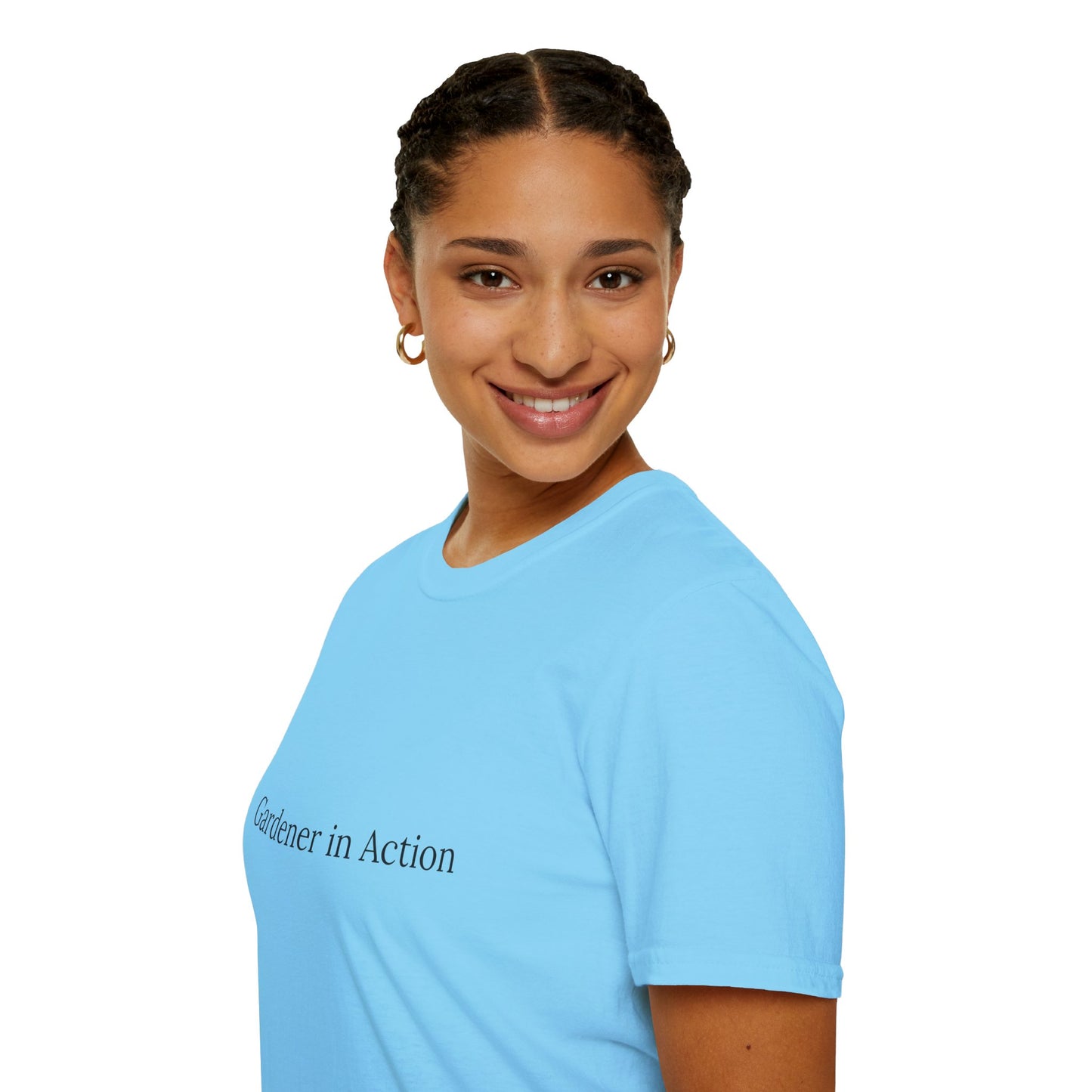 Gardener in Action Unisex Softstyle T-Shirt - Perfect Gift for Gardening Enthusiasts