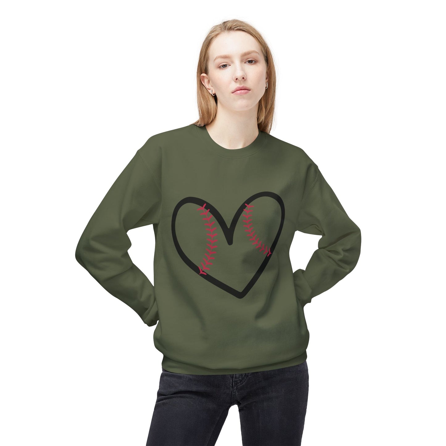 The Love for Baseball Unisex Midweight Soft Style Fleece Crewneck Sweatshirt