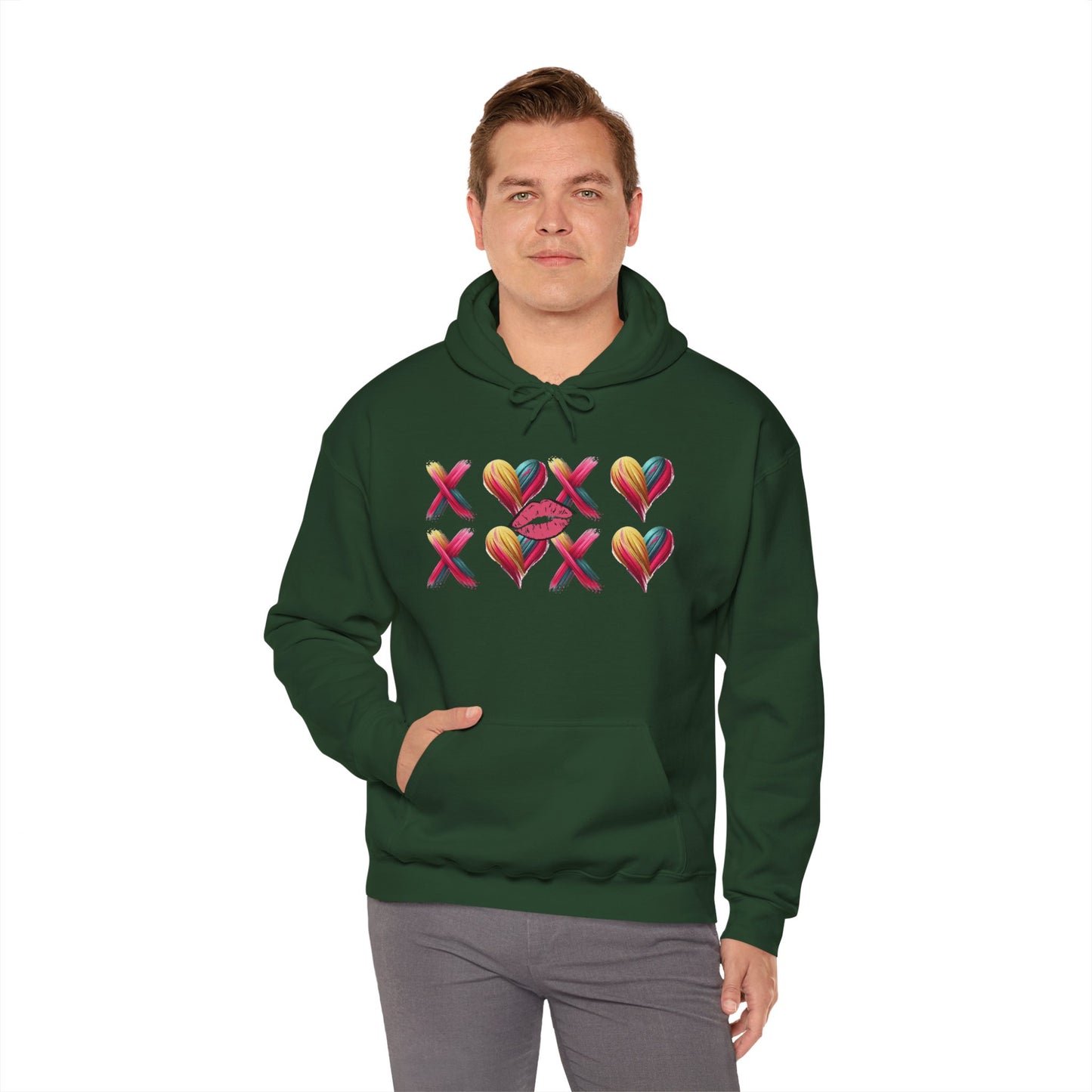 Hugs and Kisses Unisex Heavy Blend™ Hooded Sweatshirt – Cozy Comfort with a Loving Touch