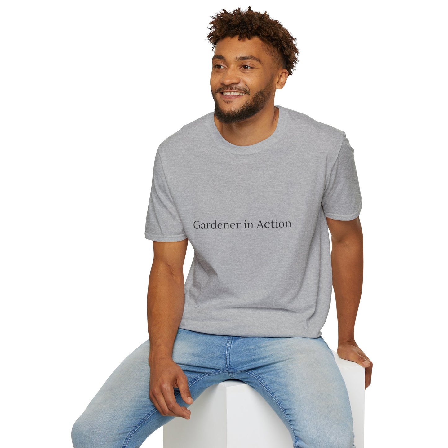 Gardener in Action Unisex Softstyle T-Shirt - Perfect Gift for Gardening Enthusiasts