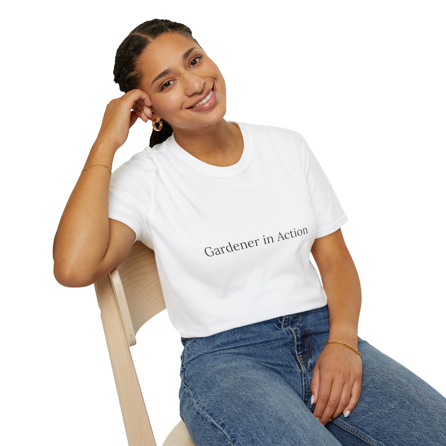 Gardener in Action Unisex Softstyle T-Shirt - Perfect Gift for Gardening Enthusiasts