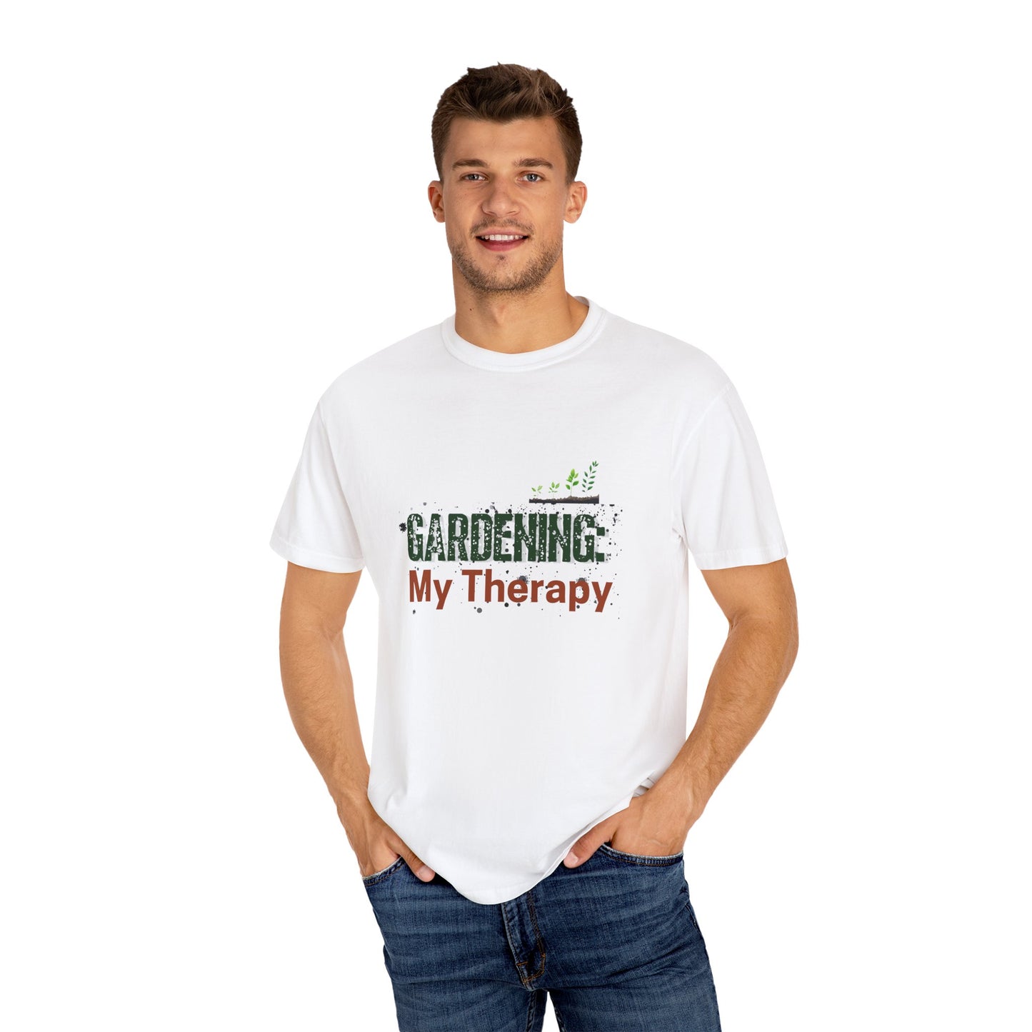 ‘Gardening Therapy’ Unisex Garment-Dyed T-Shirt | Perfect for Gardeners & Nature Lovers