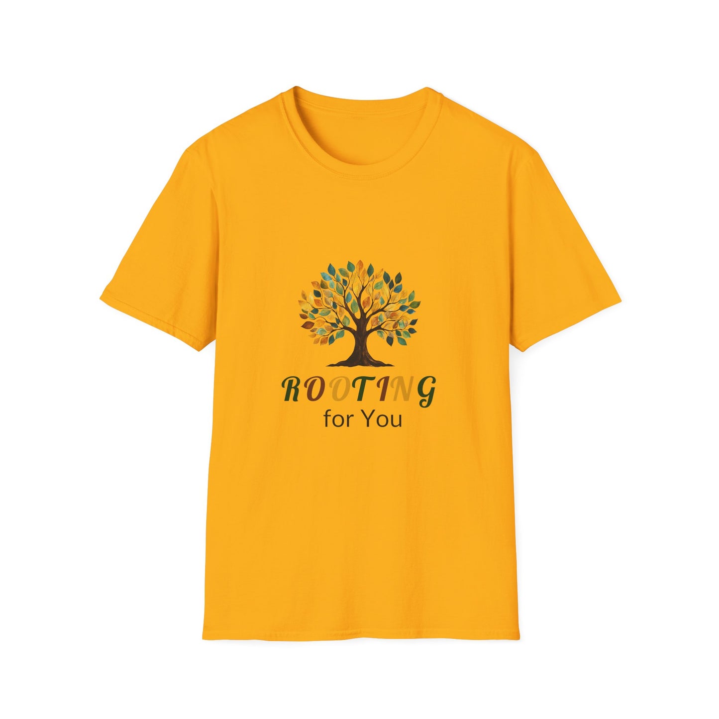 Rooting for You Unisex Softstyle T-Shirt - Tree Design for Nature Lovers