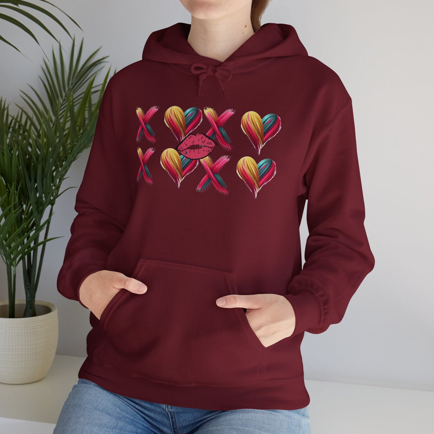 Hugs and Kisses Unisex Heavy Blend™ Hooded Sweatshirt – Cozy Comfort with a Loving Touch