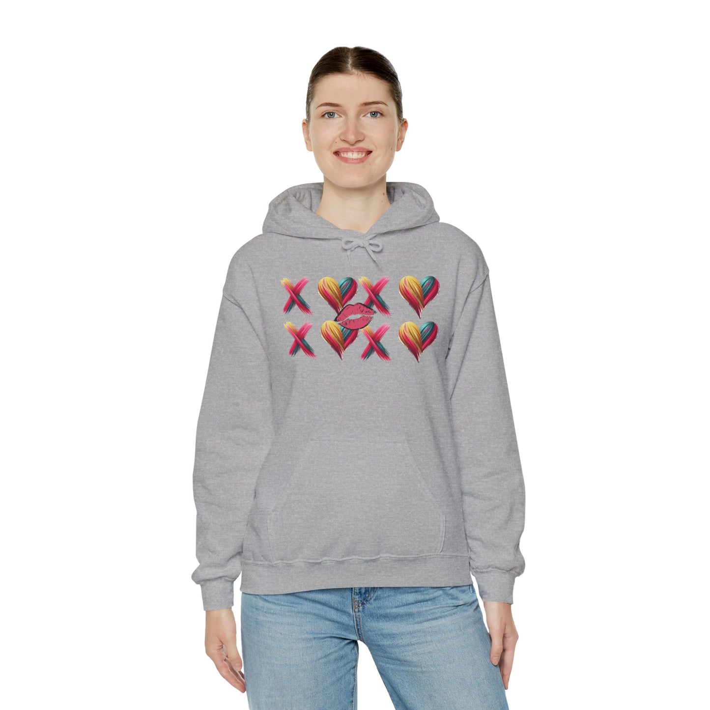 Hugs and Kisses Unisex Heavy Blend™ Hooded Sweatshirt – Cozy Comfort with a Loving Touch
