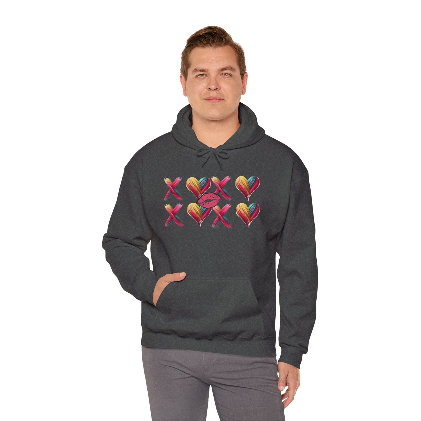 Hugs and Kisses Unisex Heavy Blend™ Hooded Sweatshirt – Cozy Comfort with a Loving Touch