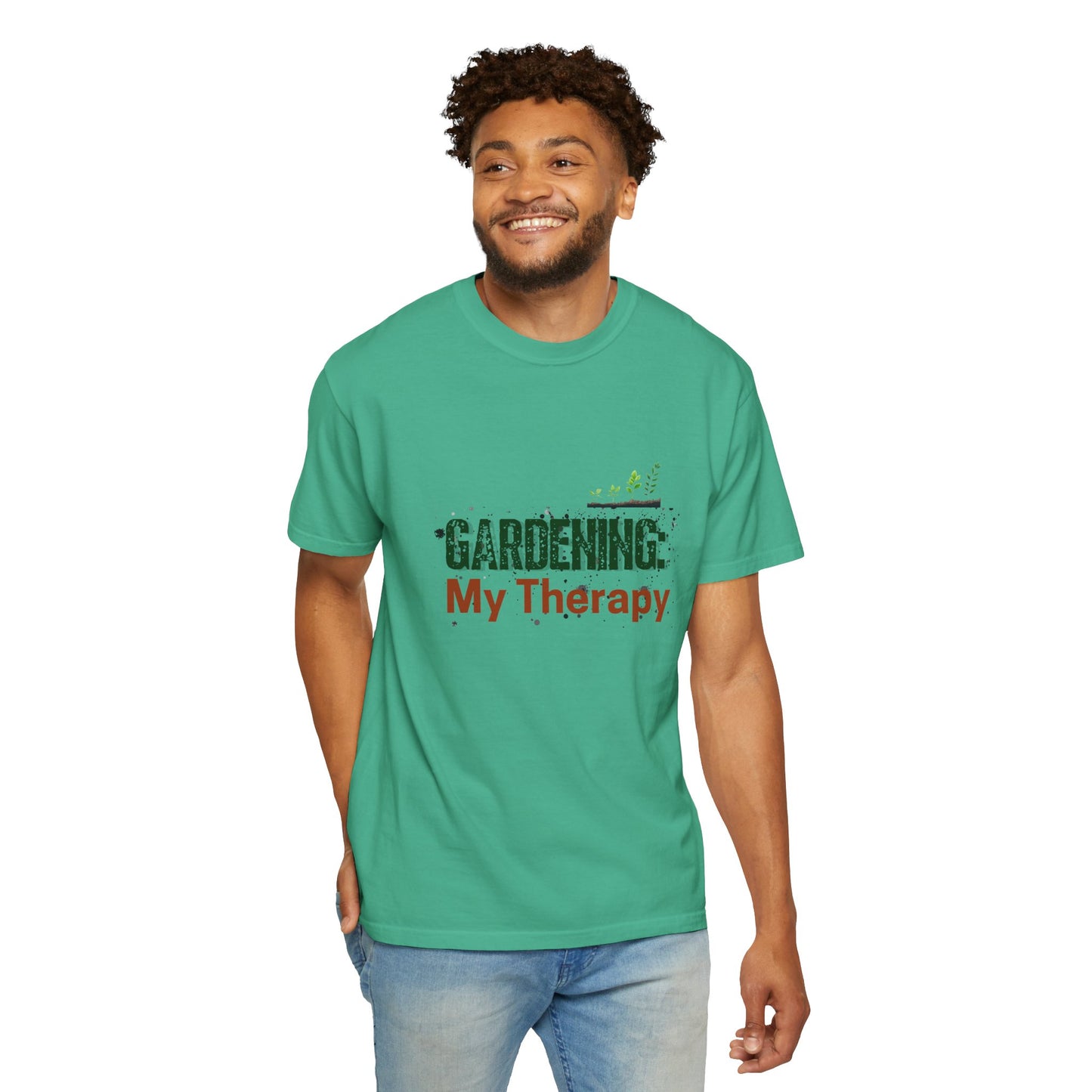 ‘Gardening Therapy’ Unisex Garment-Dyed T-Shirt | Perfect for Gardeners & Nature Lovers