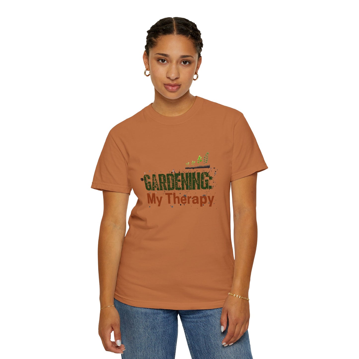 ‘Gardening Therapy’ Unisex Garment-Dyed T-Shirt | Perfect for Gardeners & Nature Lovers