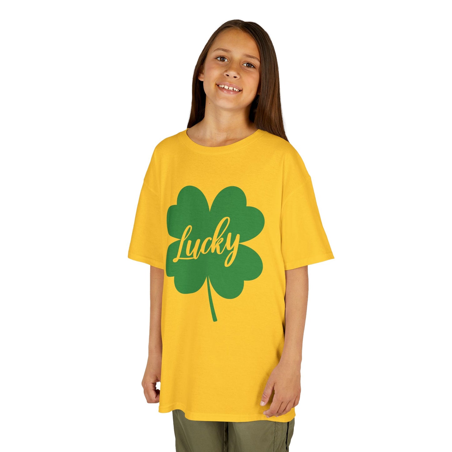 Lucky Clover Kids Heavy Cotton Tee for St. Patrick's Day