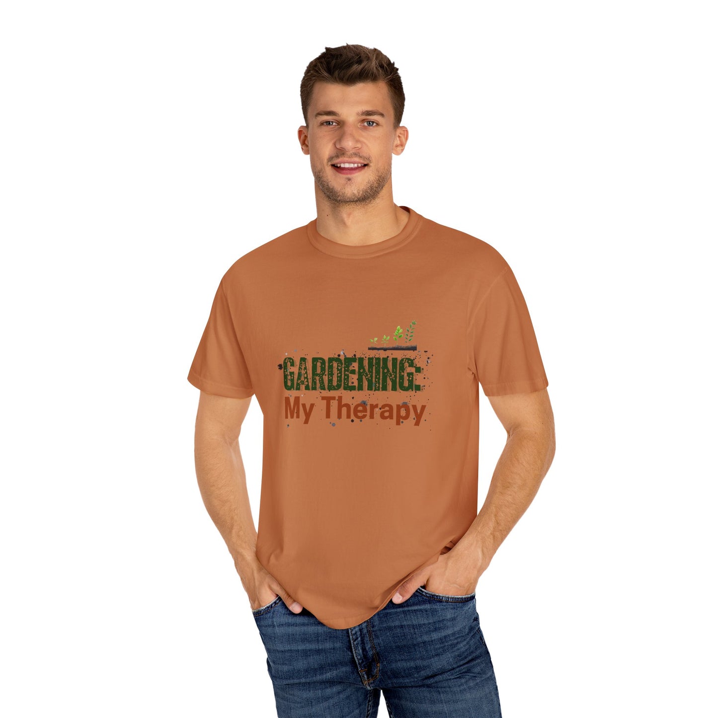 ‘Gardening Therapy’ Unisex Garment-Dyed T-Shirt | Perfect for Gardeners & Nature Lovers