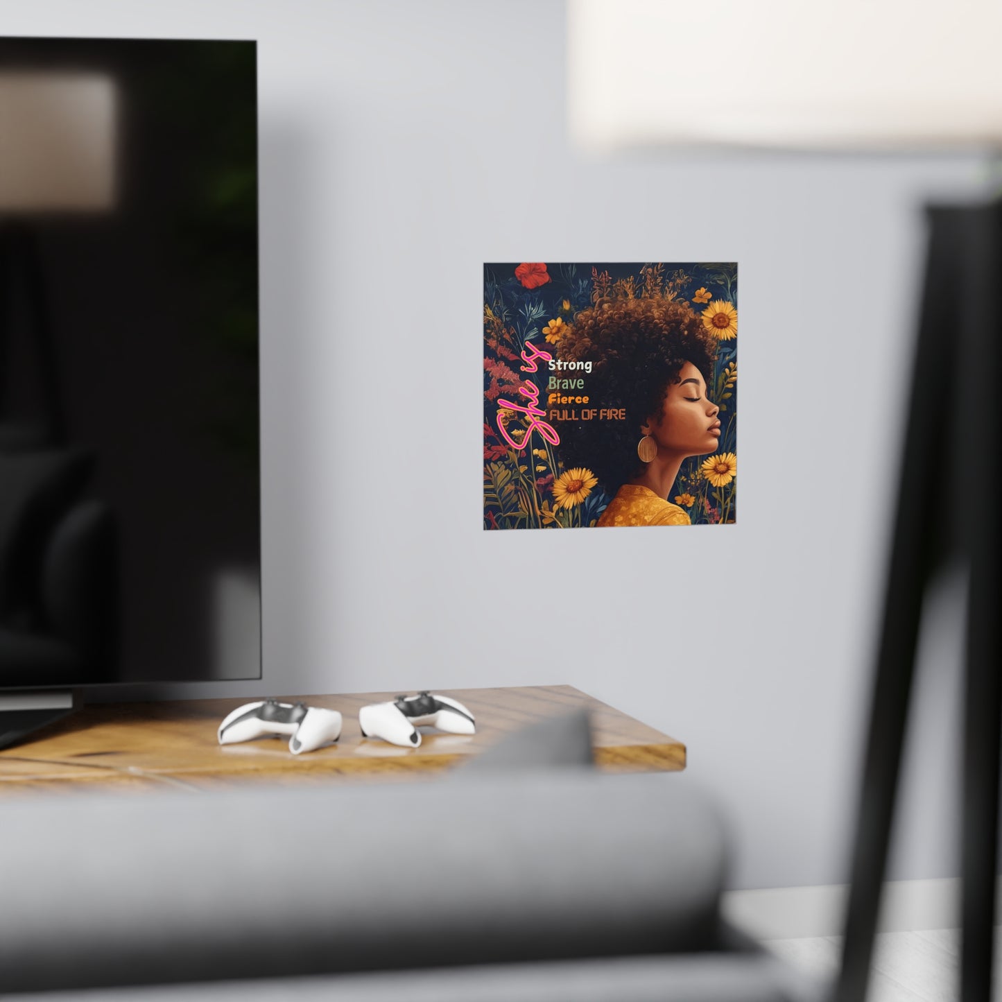 Curly Fro and Flower Matte Paper Poster
