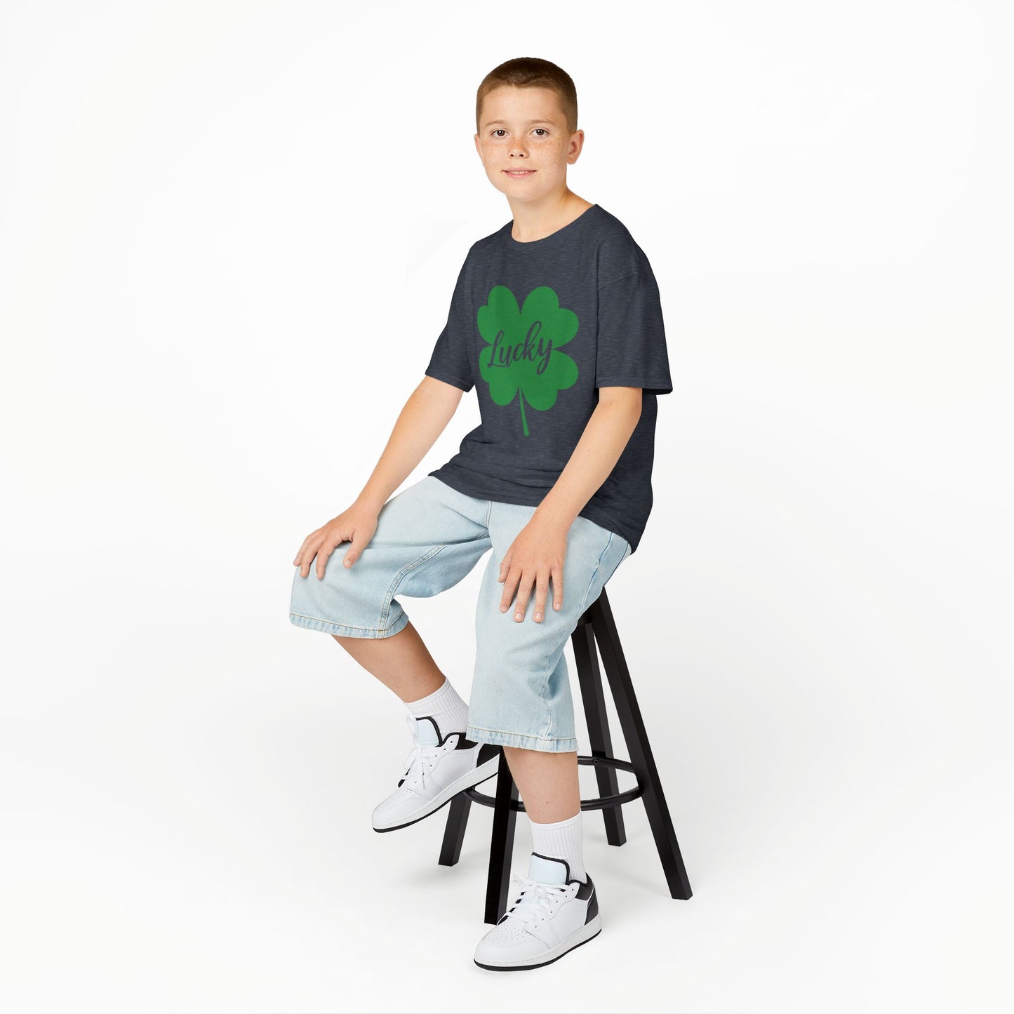 Lucky Clover Kids Heavy Cotton Tee for St. Patrick's Day