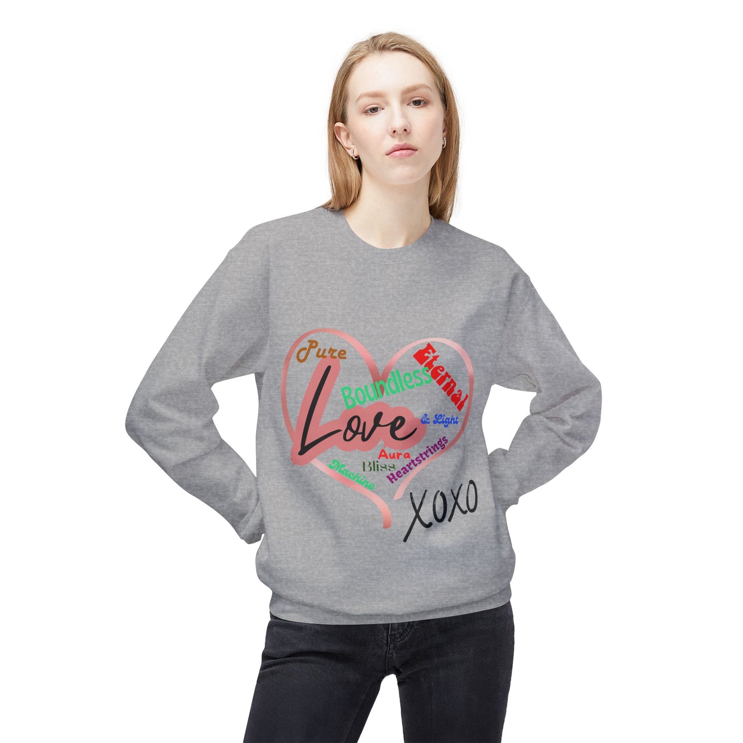 Love Words Unisex Midweight Softstyle Fleece Crewneck Sweatshirt