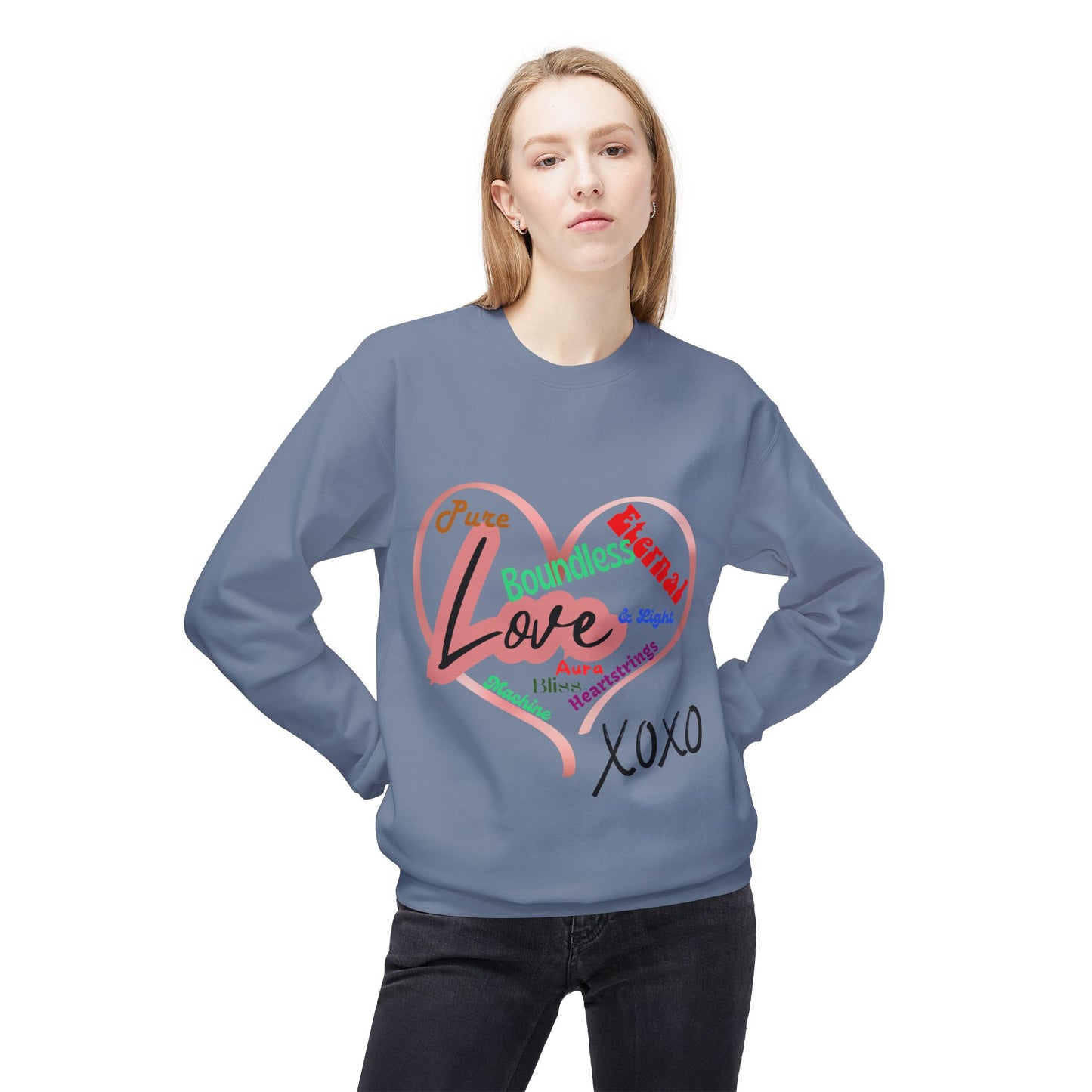 Love Words Unisex Midweight Softstyle Fleece Crewneck Sweatshirt