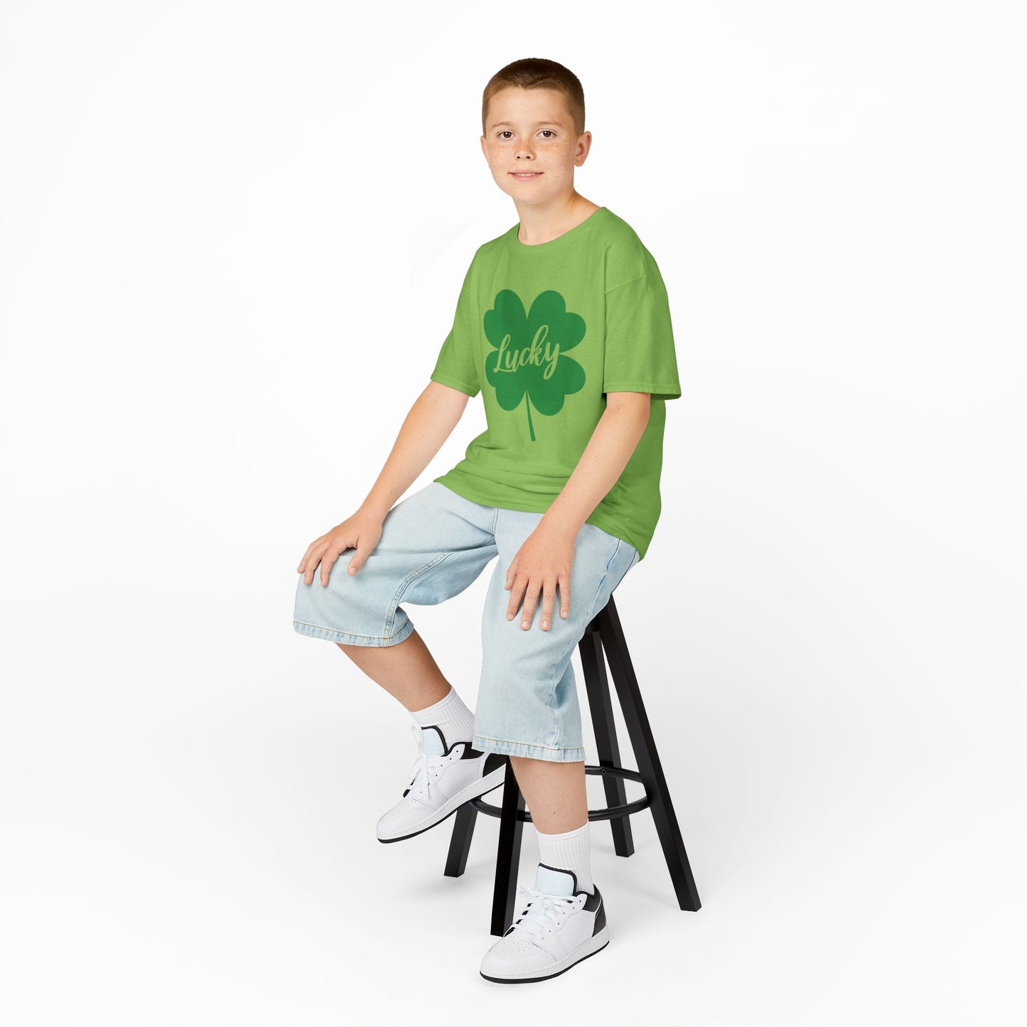Lucky Clover Kids Heavy Cotton Tee for St. Patrick's Day