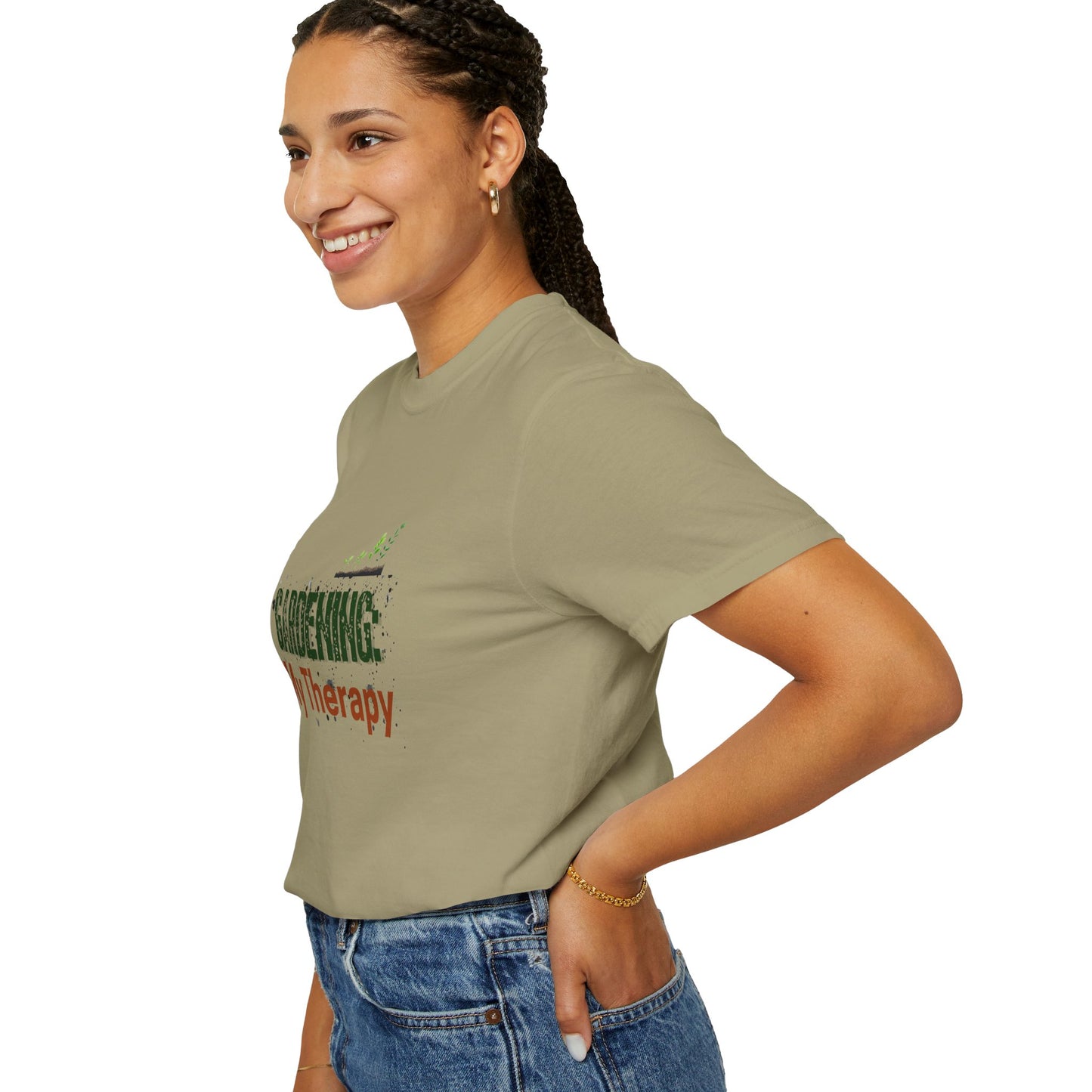 ‘Gardening Therapy’ Unisex Garment-Dyed T-Shirt | Perfect for Gardeners & Nature Lovers