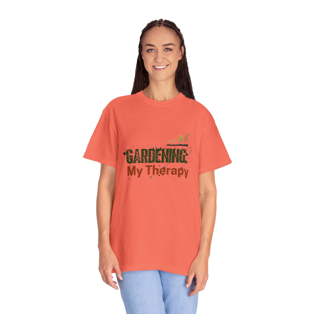 ‘Gardening: My Therapy’ Unisex Garment-Dyed T-Shirt | Perfect for Gardeners & Nature Lovers