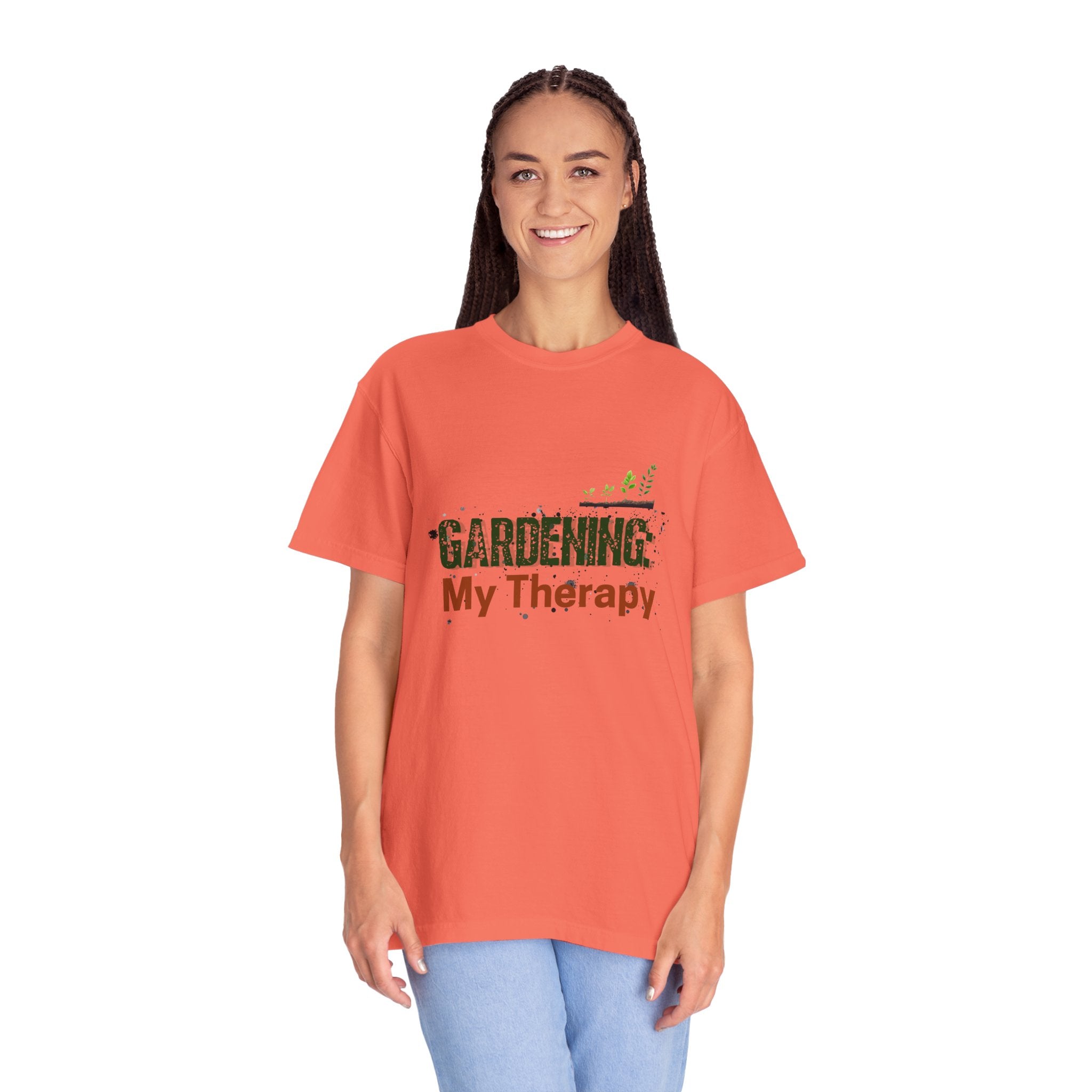 ‘Gardening: My Therapy’ Unisex Garment-Dyed T-Shirt | Perfect for Gardeners & Nature Lovers