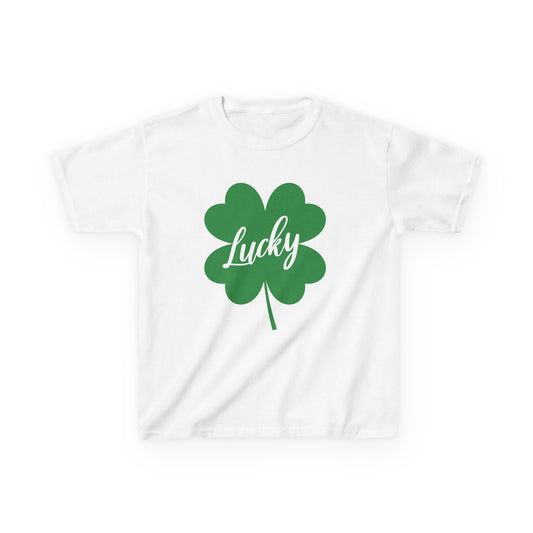 Lucky Clover Kids Heavy Cotton Tee for St. Patrick's Day