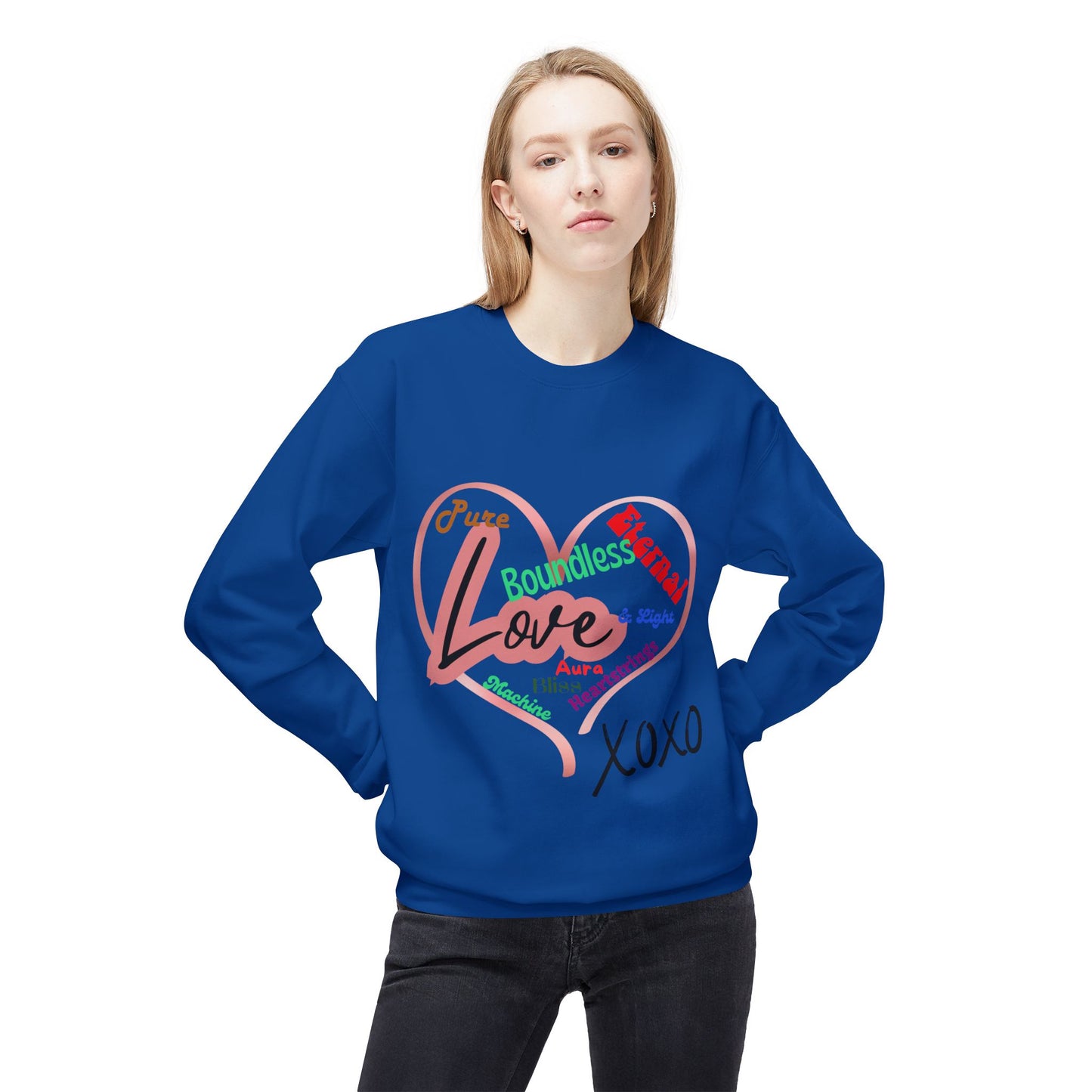 Love Words Unisex Midweight Softstyle Fleece Crewneck Sweatshirt