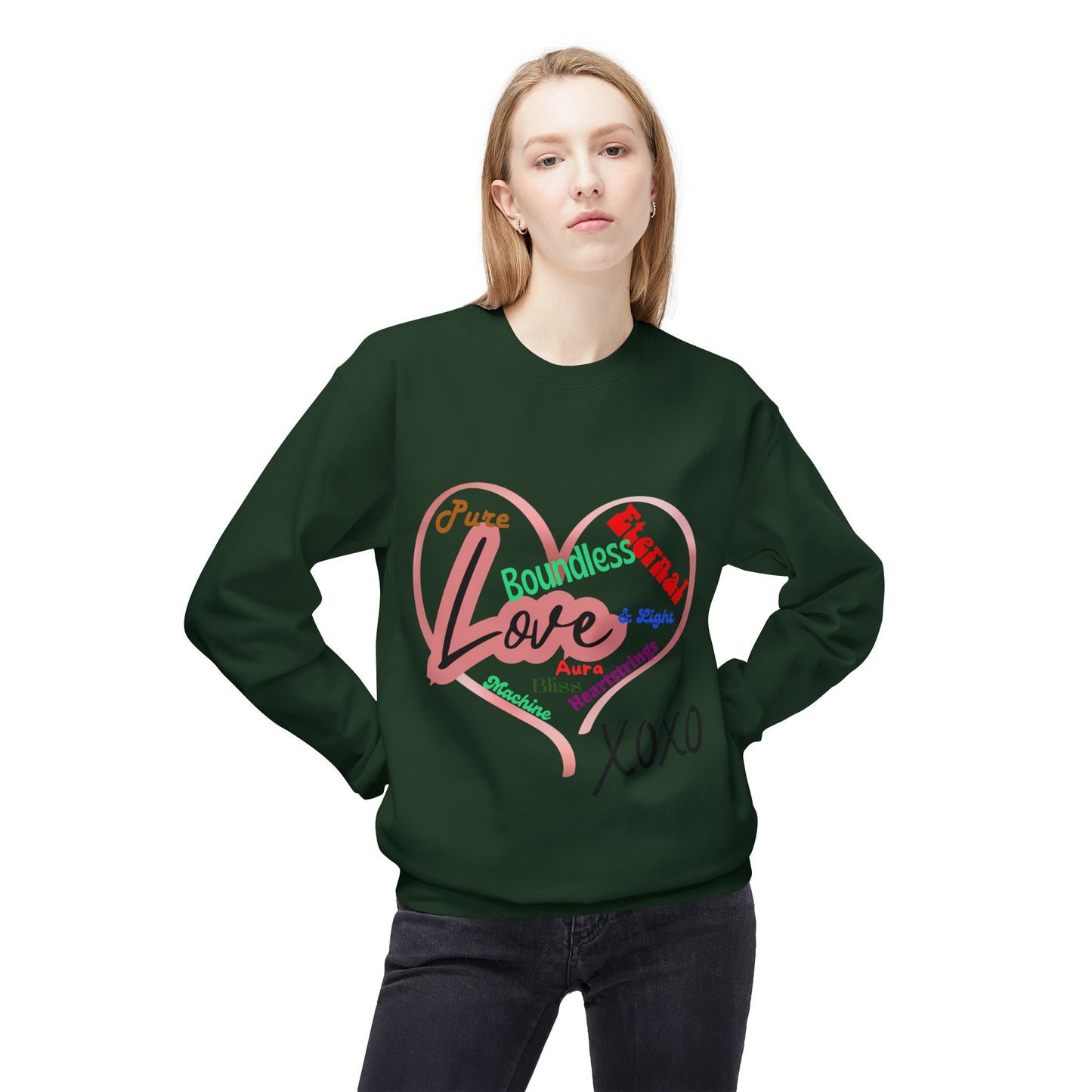Love Words Unisex Midweight Softstyle Fleece Crewneck Sweatshirt