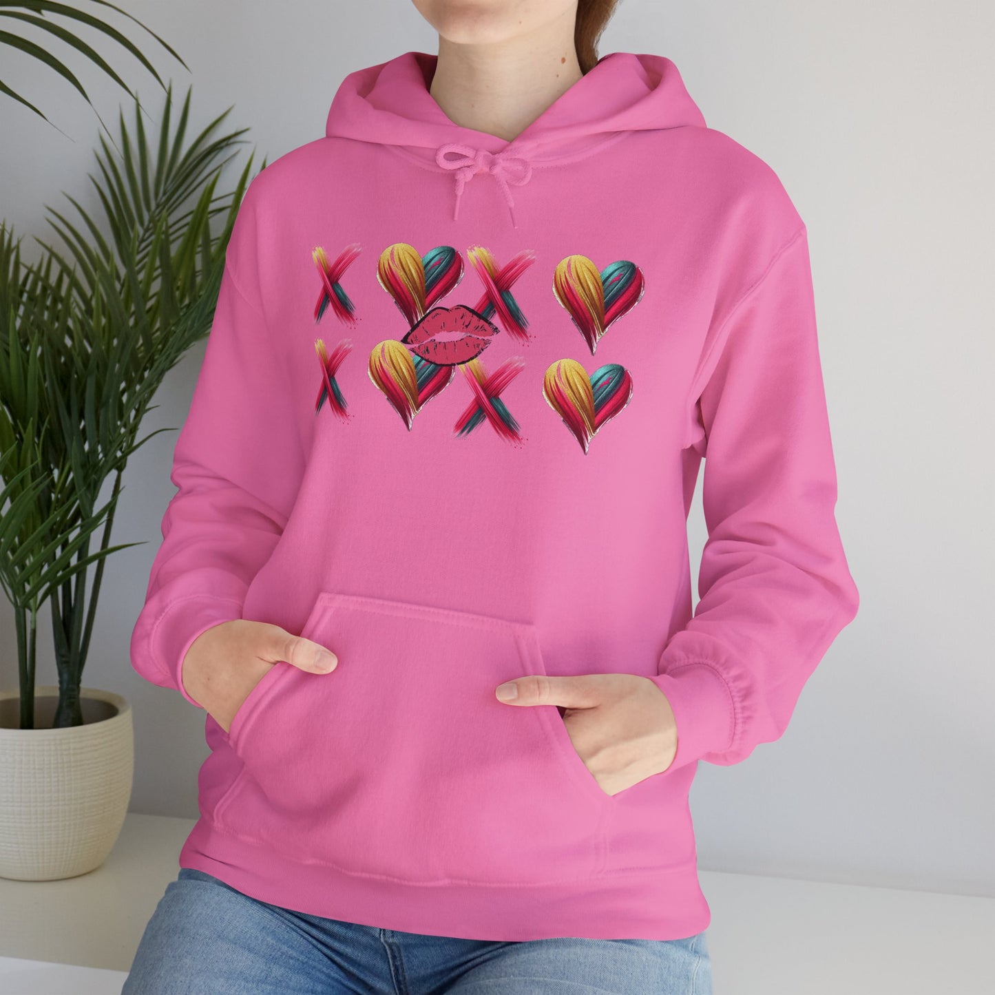 Hugs and Kisses Unisex Heavy Blend™ Hooded Sweatshirt – Cozy Comfort with a Loving Touch
