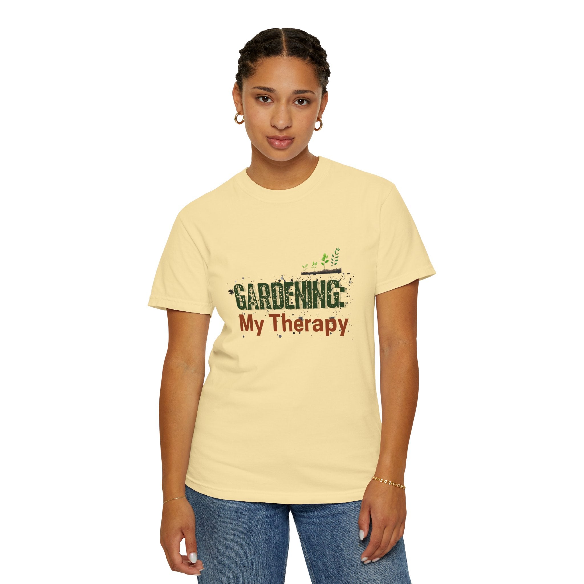 ‘Gardening: My Therapy’ Unisex Garment-Dyed T-Shirt | Perfect for Gardeners & Nature Lovers