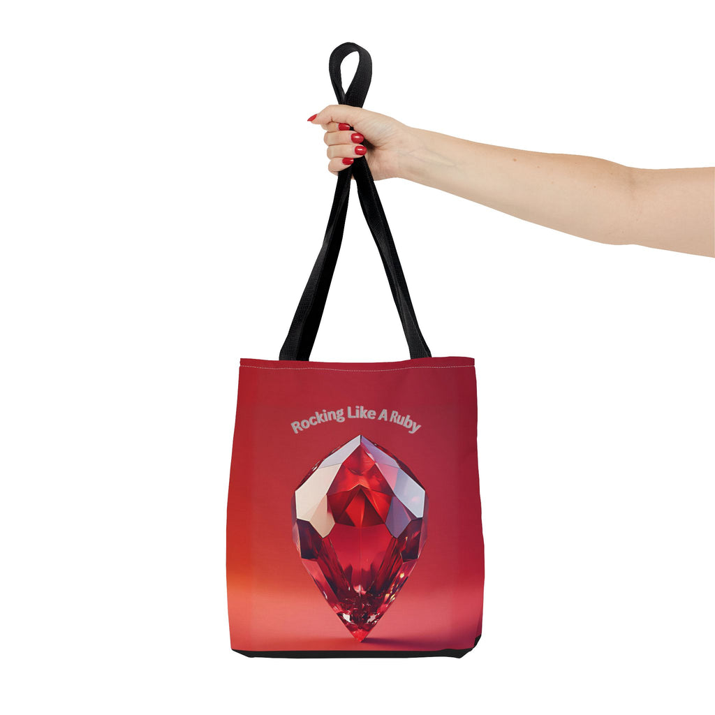 Rocking like a Ruby Tote Bag – All-Over Print (AOP) Stylish and Durable