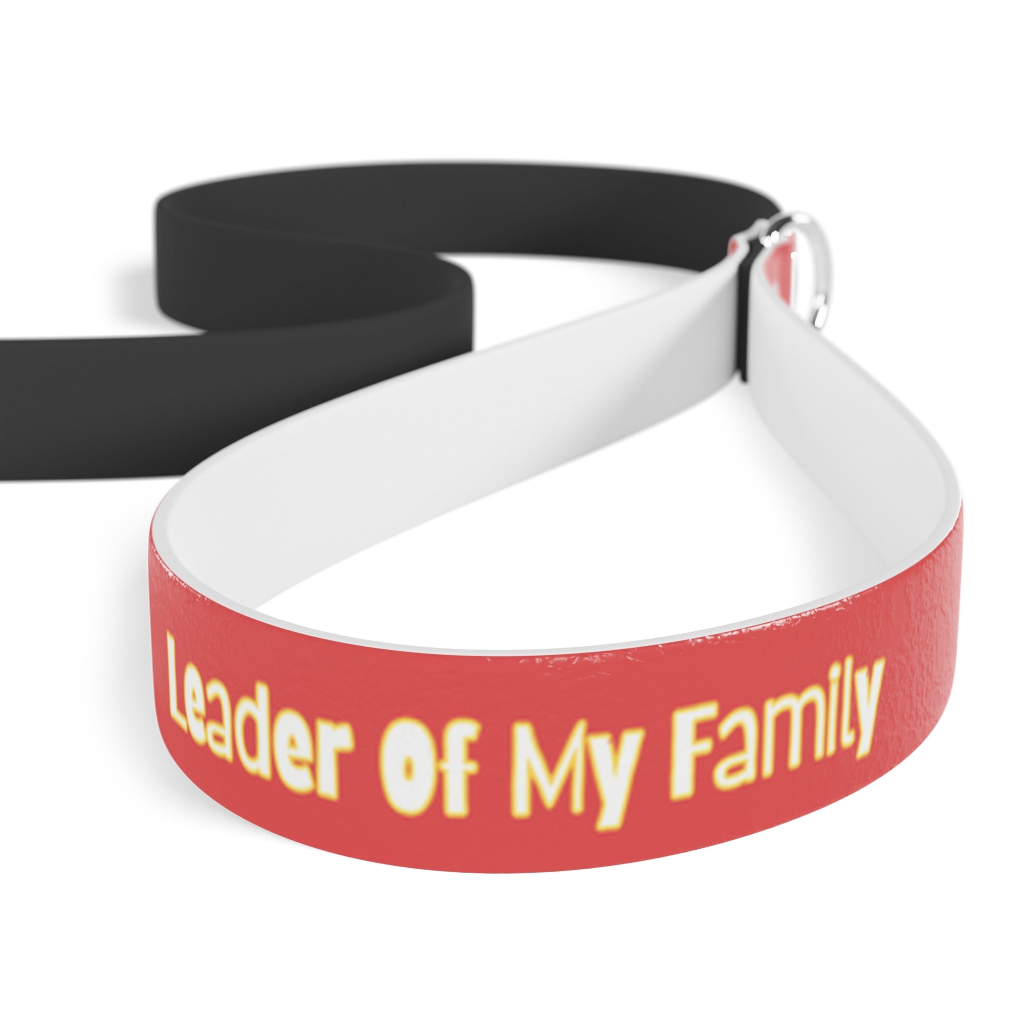 Leader Of My Family Leash – Stylish & Durable Pet Leash for Daily Walks (RED HANDLE)