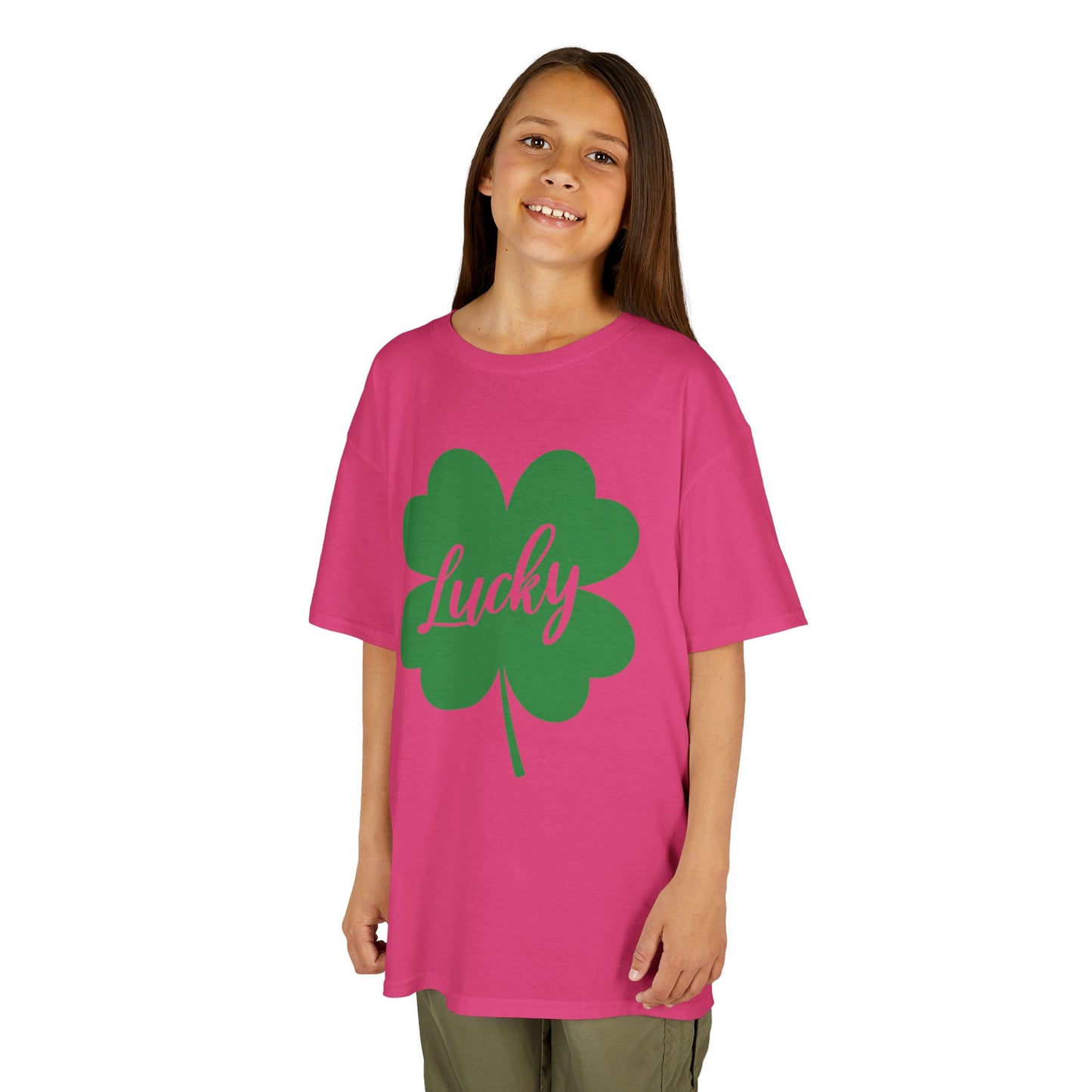 Lucky Clover Kids Heavy Cotton Tee for St. Patrick's Day