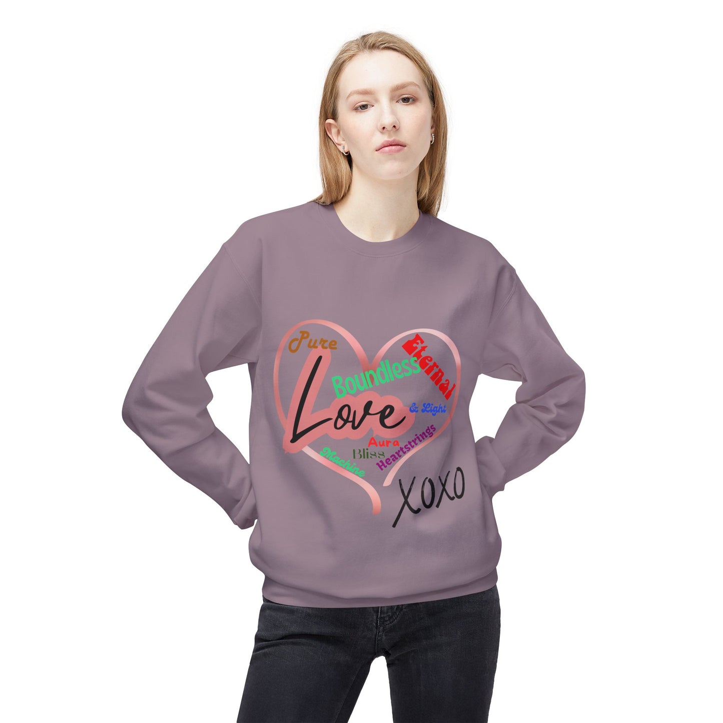 Love Words Unisex Midweight Softstyle Fleece Crewneck Sweatshirt