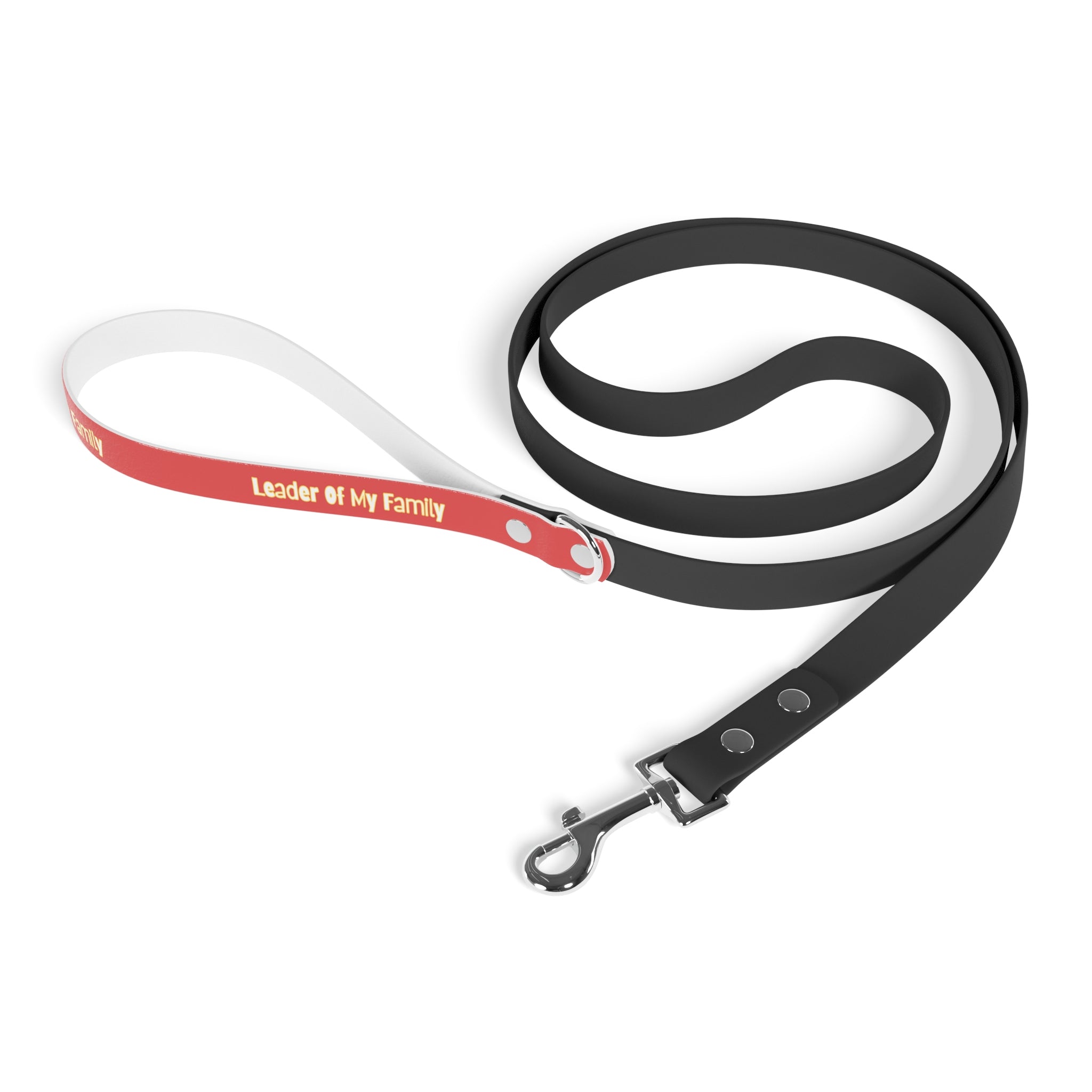 Leader Of My Family Leash – Stylish & Durable Pet Leash for Daily Walks (RED HANDLE)