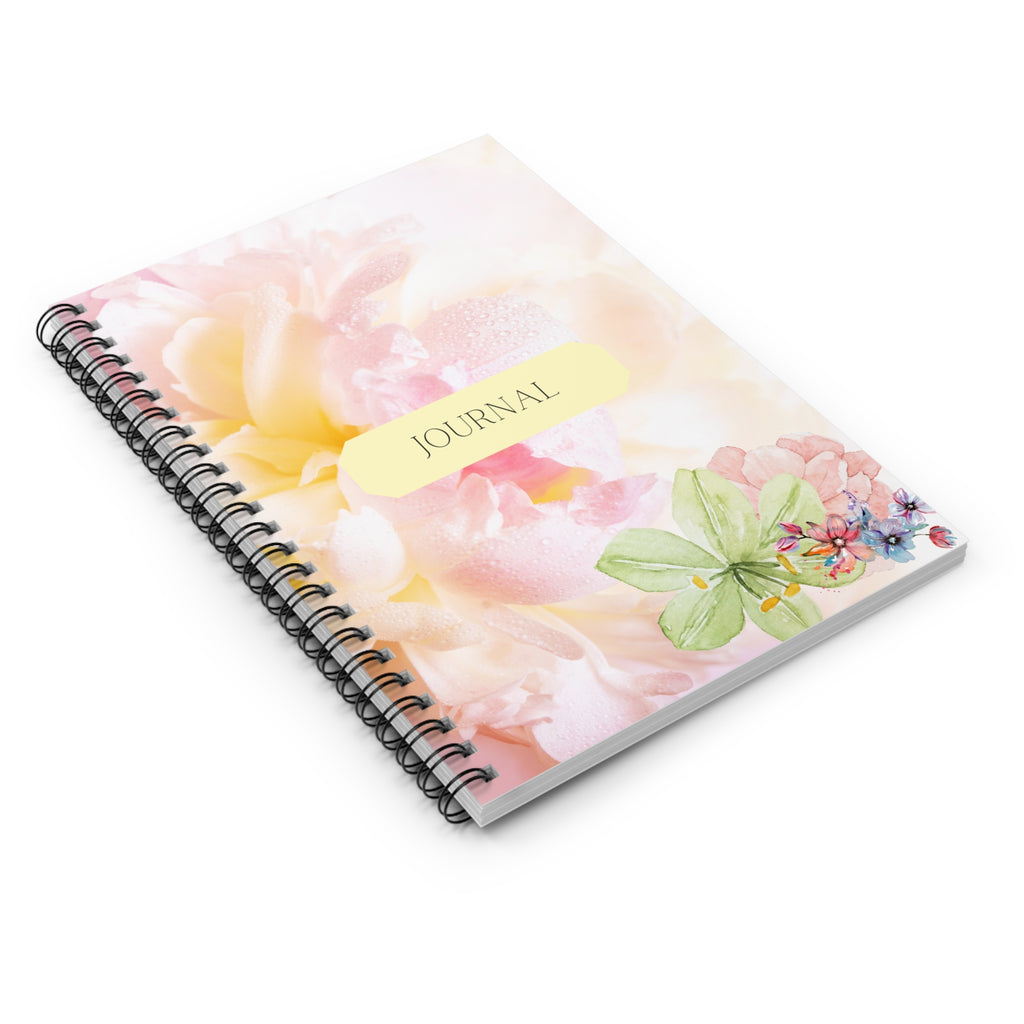 Soft Flower Spiral Notebook Journal – Elegant Ruled Line Writing Companion