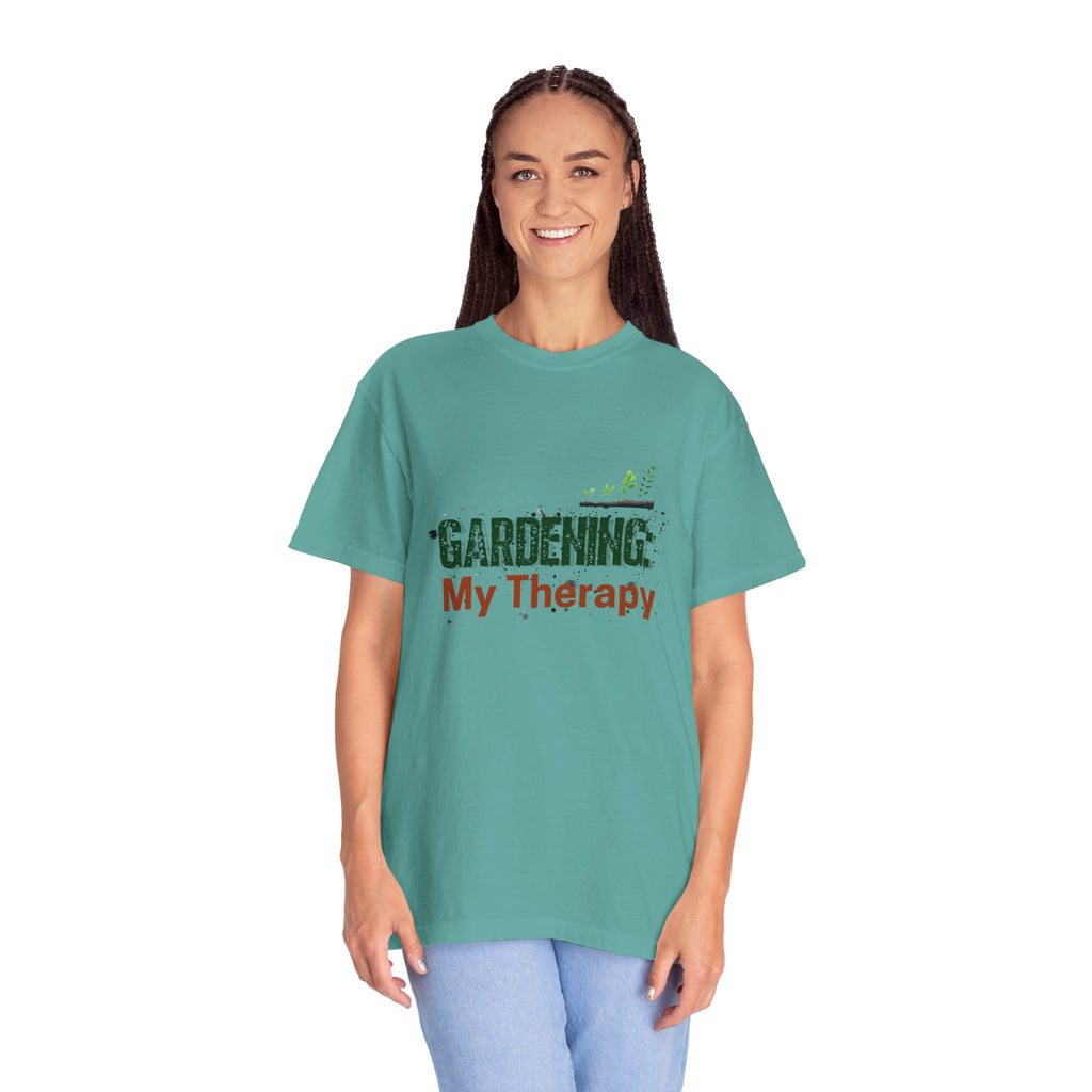 ‘Gardening: My Therapy’ Unisex Garment-Dyed T-Shirt | Perfect for Gardeners & Nature Lovers