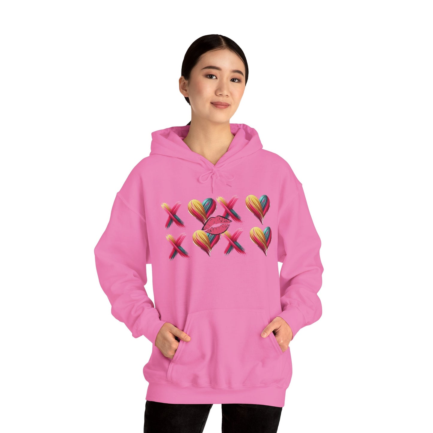 Hugs and Kisses Unisex Heavy Blend™ Hooded Sweatshirt – Cozy Comfort with a Loving Touch