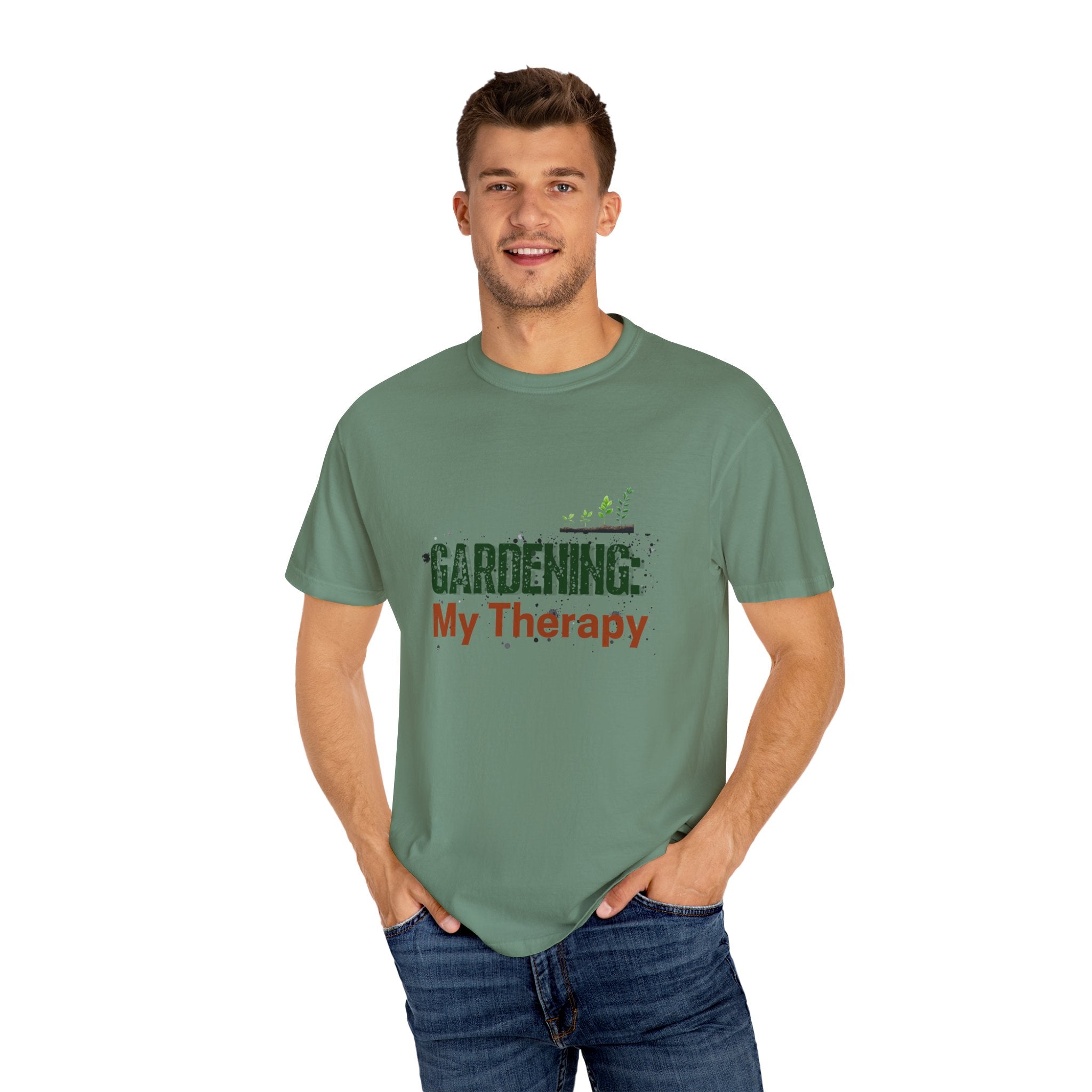 ‘Gardening: My Therapy’ Unisex Garment-Dyed T-Shirt | Perfect for Gardeners & Nature Lovers