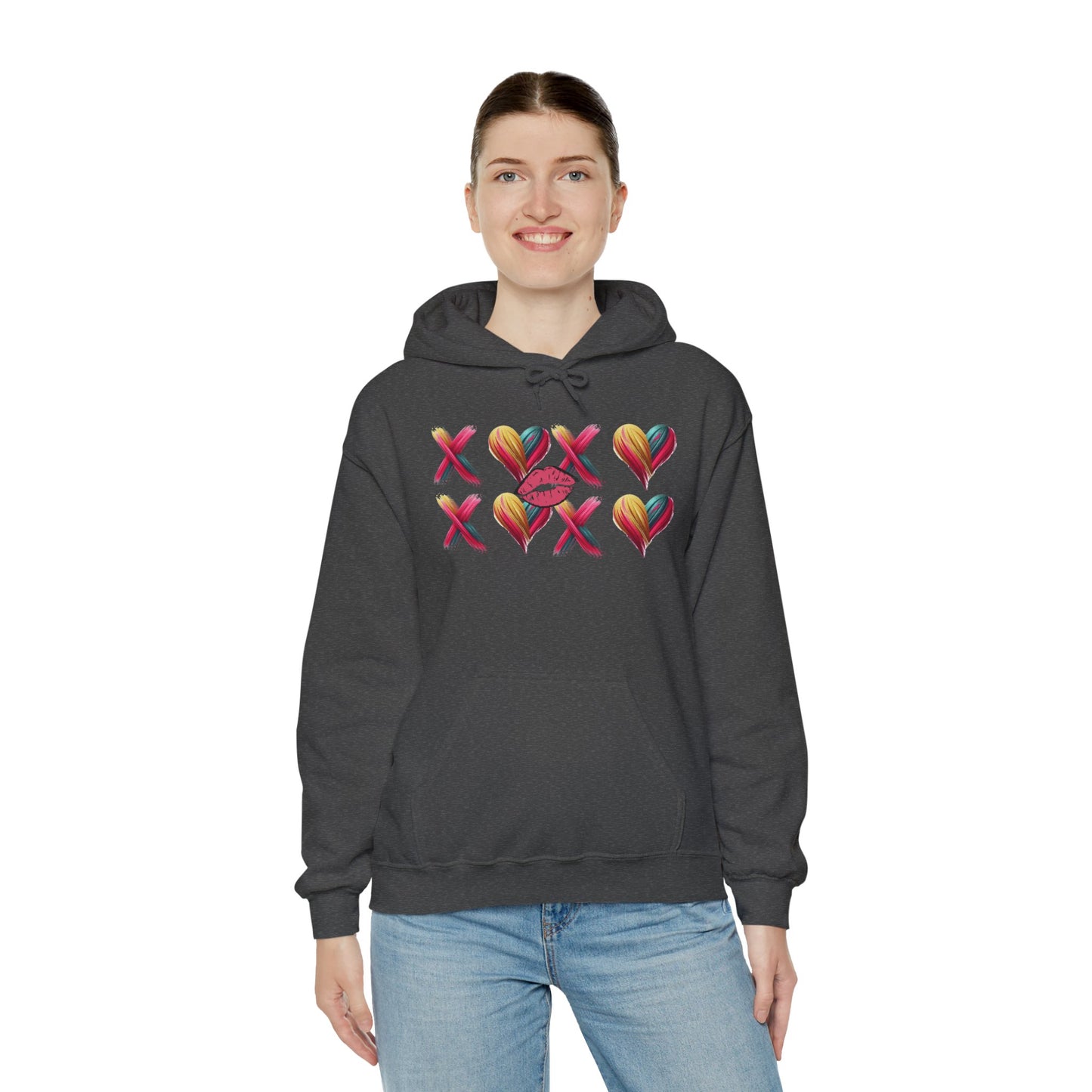 Hugs and Kisses Unisex Heavy Blend™ Hooded Sweatshirt – Cozy Comfort with a Loving Touch