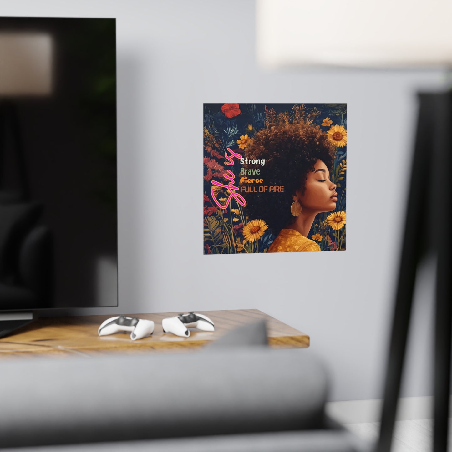 Curly Fro and Flower Matte Paper Poster