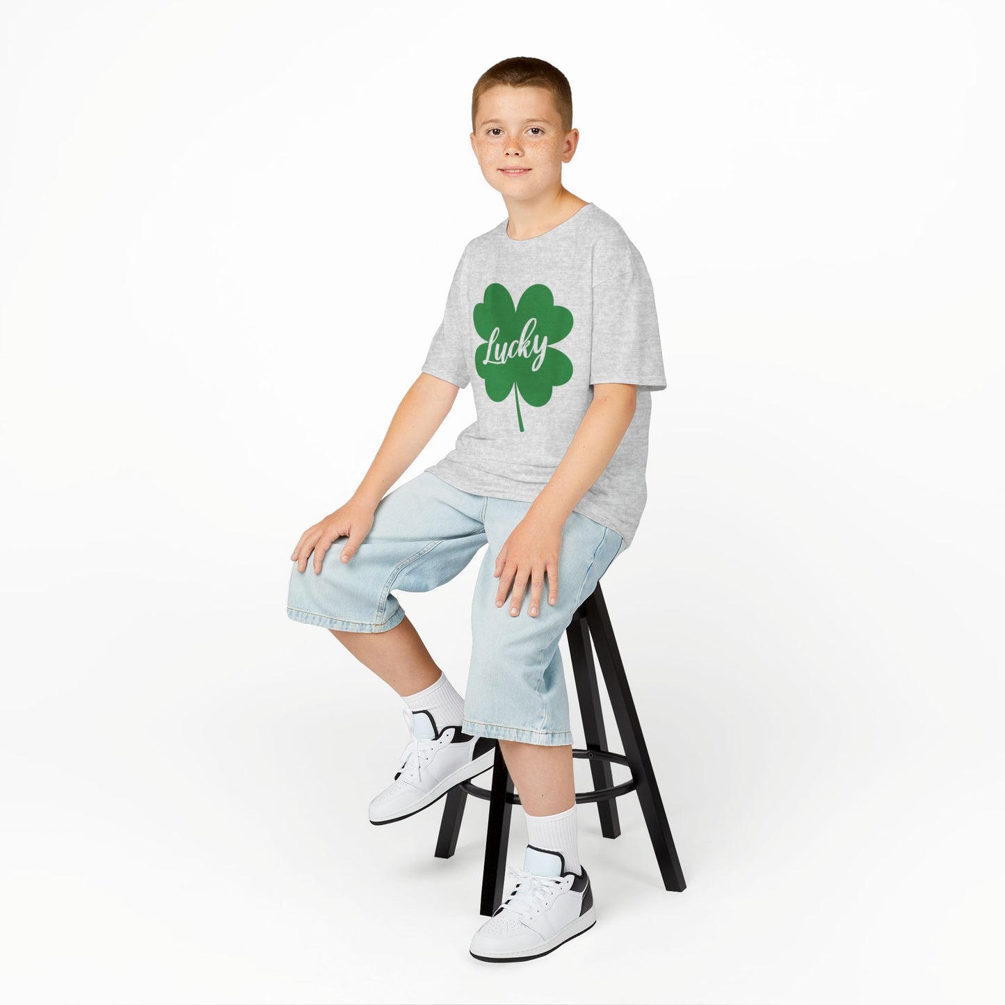 Lucky Clover Kids Heavy Cotton Tee for St. Patrick's Day