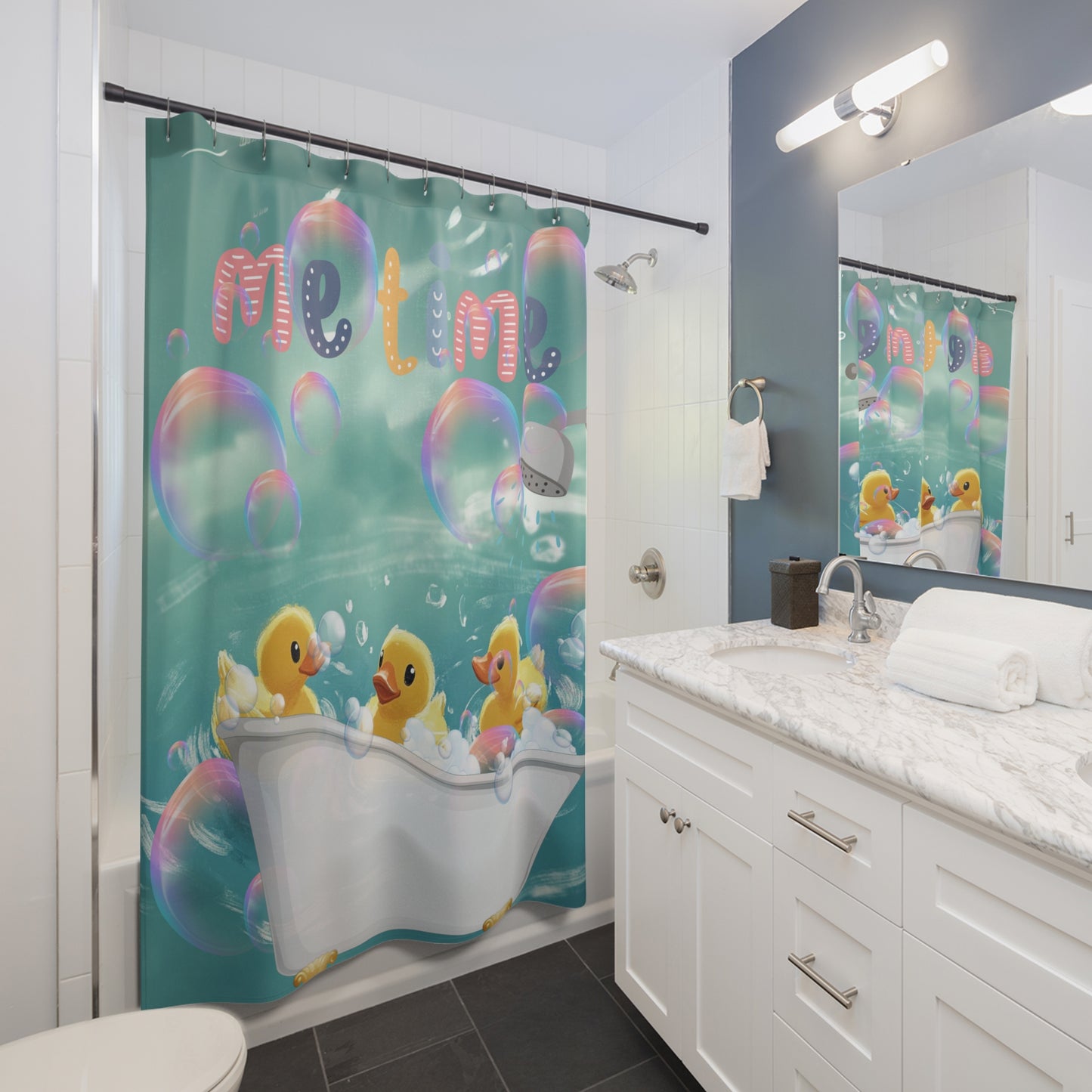 Duck Toy Shower Curtain – Whimsical and Family-Friendly Bathroom Decor