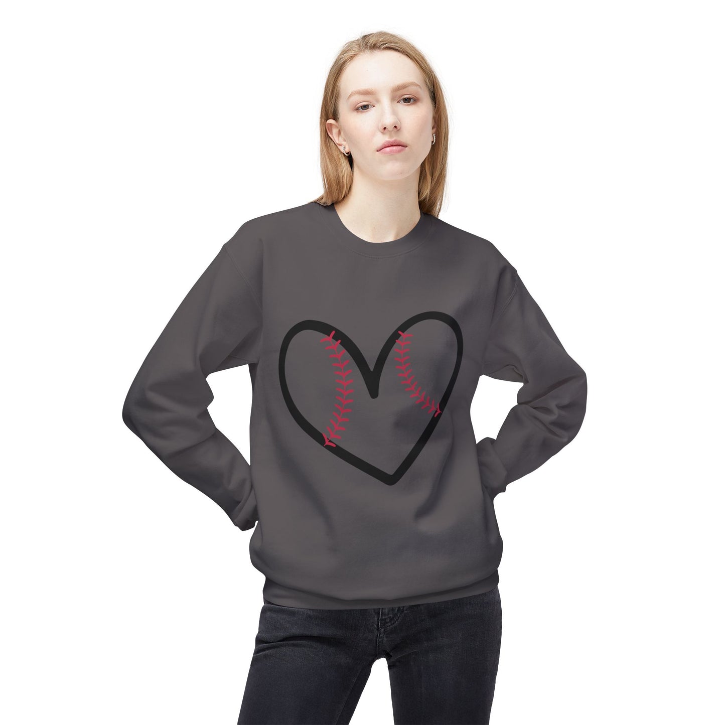 The Love for Baseball Unisex Midweight Soft Style Fleece Crewneck Sweatshirt