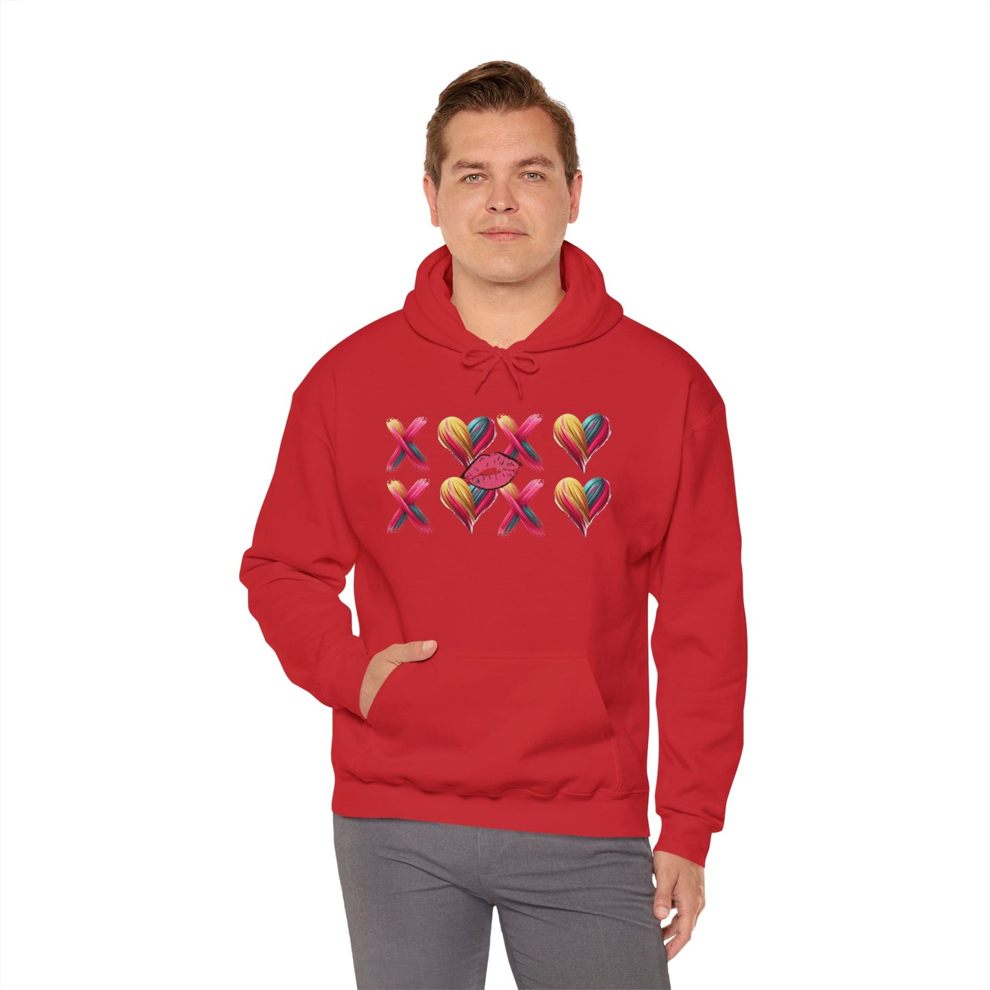 Hugs and Kisses Unisex Heavy Blend™ Hooded Sweatshirt – Cozy Comfort with a Loving Touch