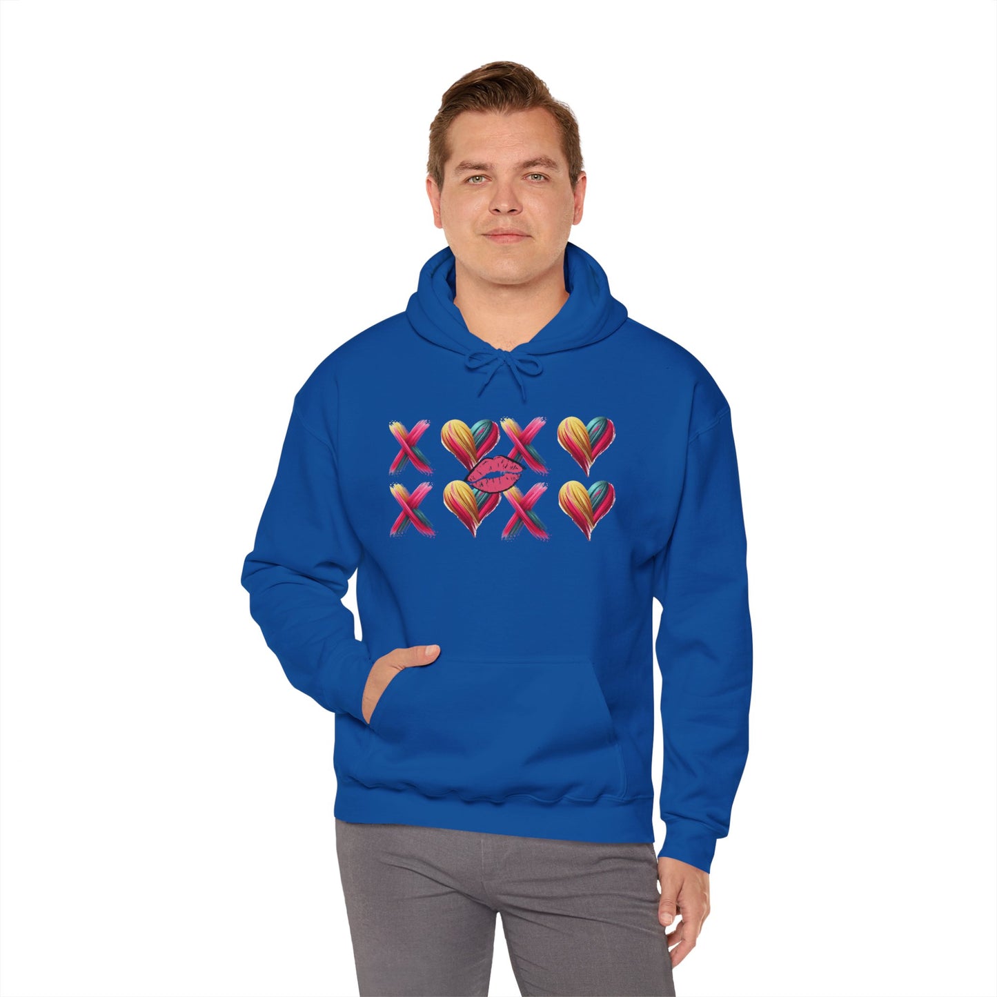Hugs and Kisses Unisex Heavy Blend™ Hooded Sweatshirt – Cozy Comfort with a Loving Touch