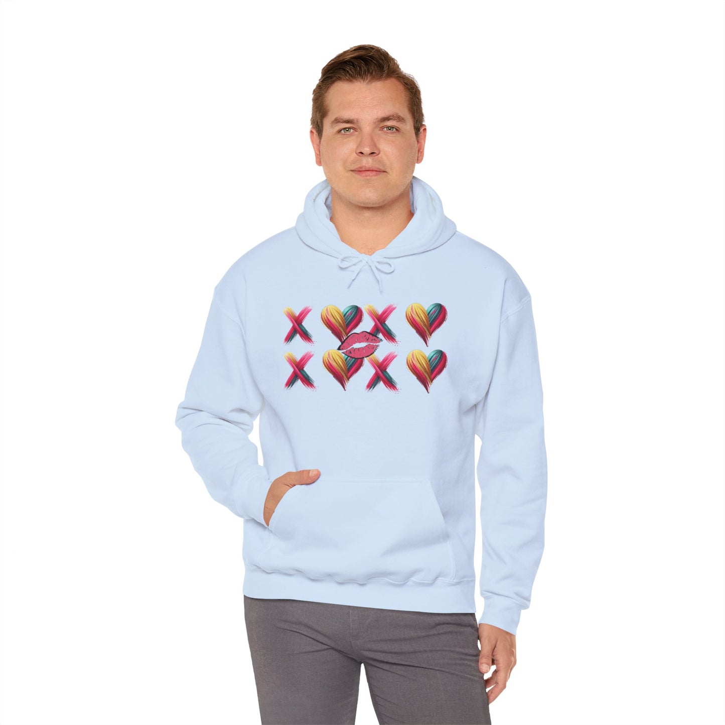 Hugs and Kisses Unisex Heavy Blend™ Hooded Sweatshirt – Cozy Comfort with a Loving Touch