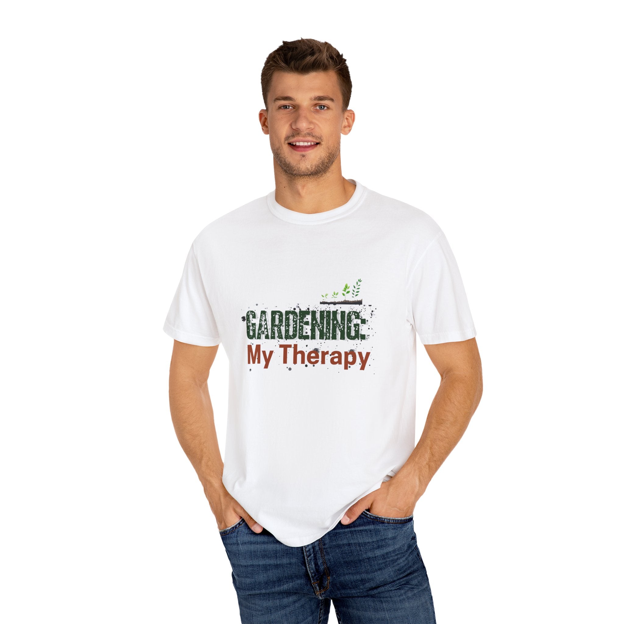 ‘Gardening: My Therapy’ Unisex Garment-Dyed T-Shirt | Perfect for Gardeners & Nature Lovers
