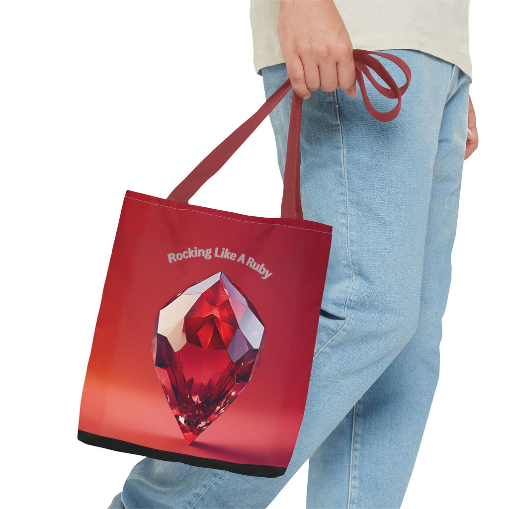 Rocking like a Ruby Tote Bag – All-Over Print (AOP) Stylish and Durable