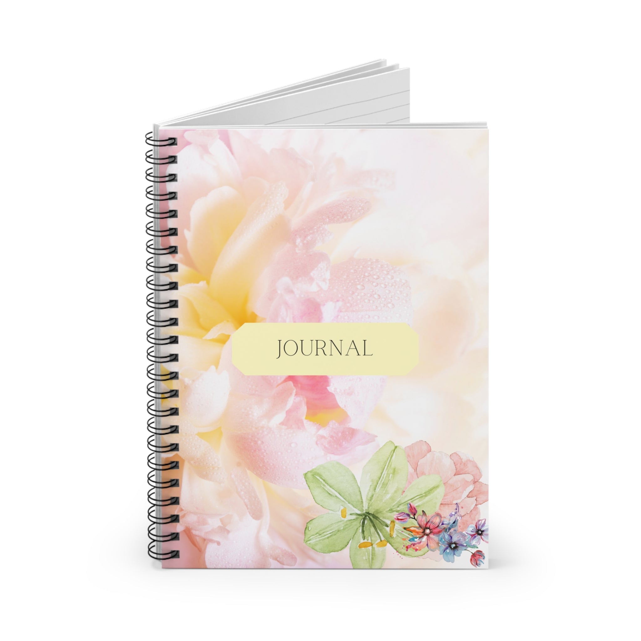 Soft Flower Spiral Notebook Journal – Elegant Ruled Line Writing Companion