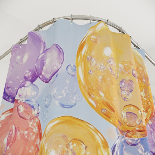 Vibrant and Playful Bubbles Shower Curtains